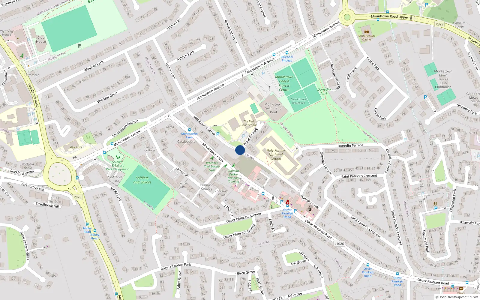 Overhead map showing the location of 3 Kilmore, Monkstown Grove, Blackrock