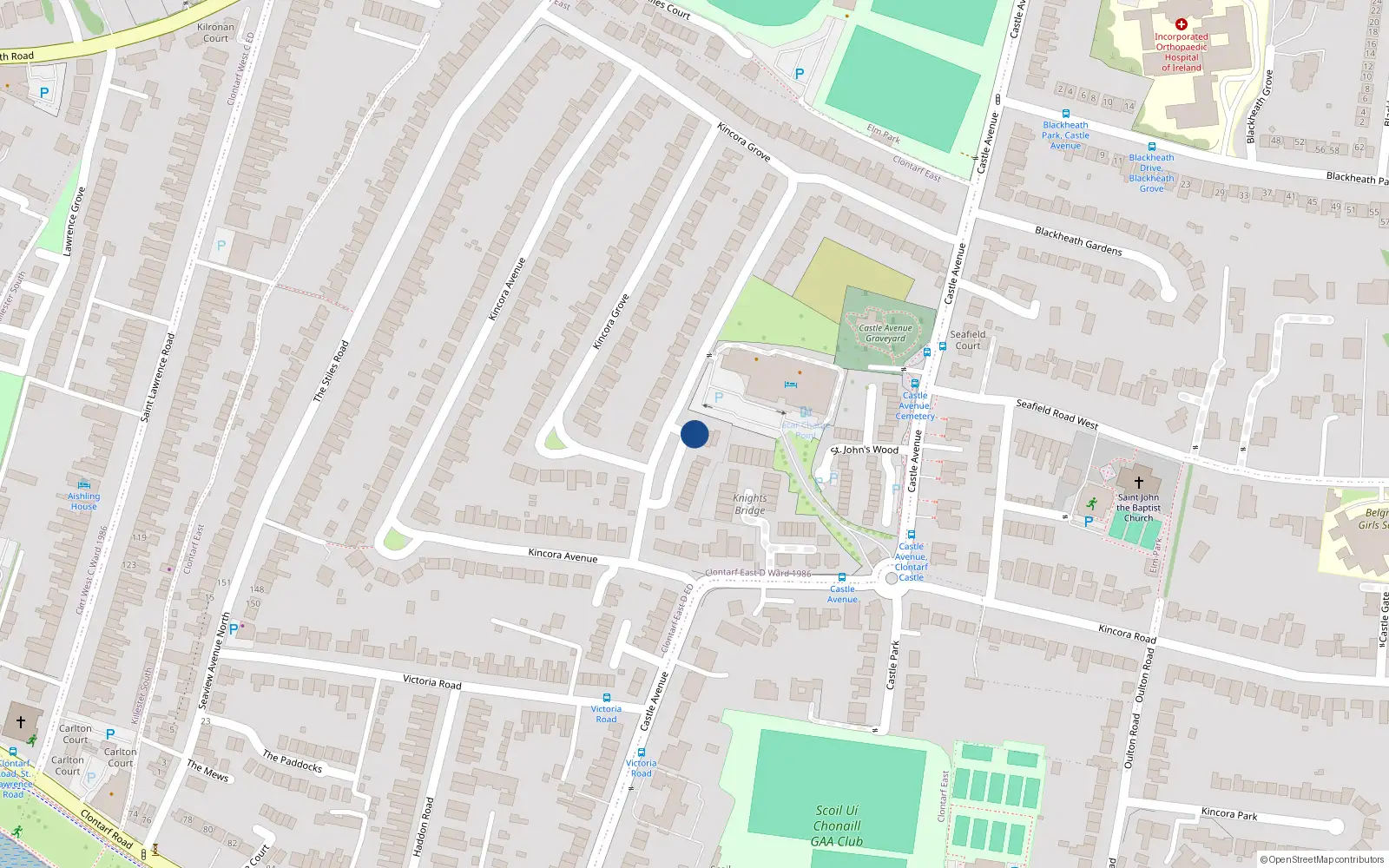 Overhead map showing the location of 3 Lambourne Village, Dublin 3