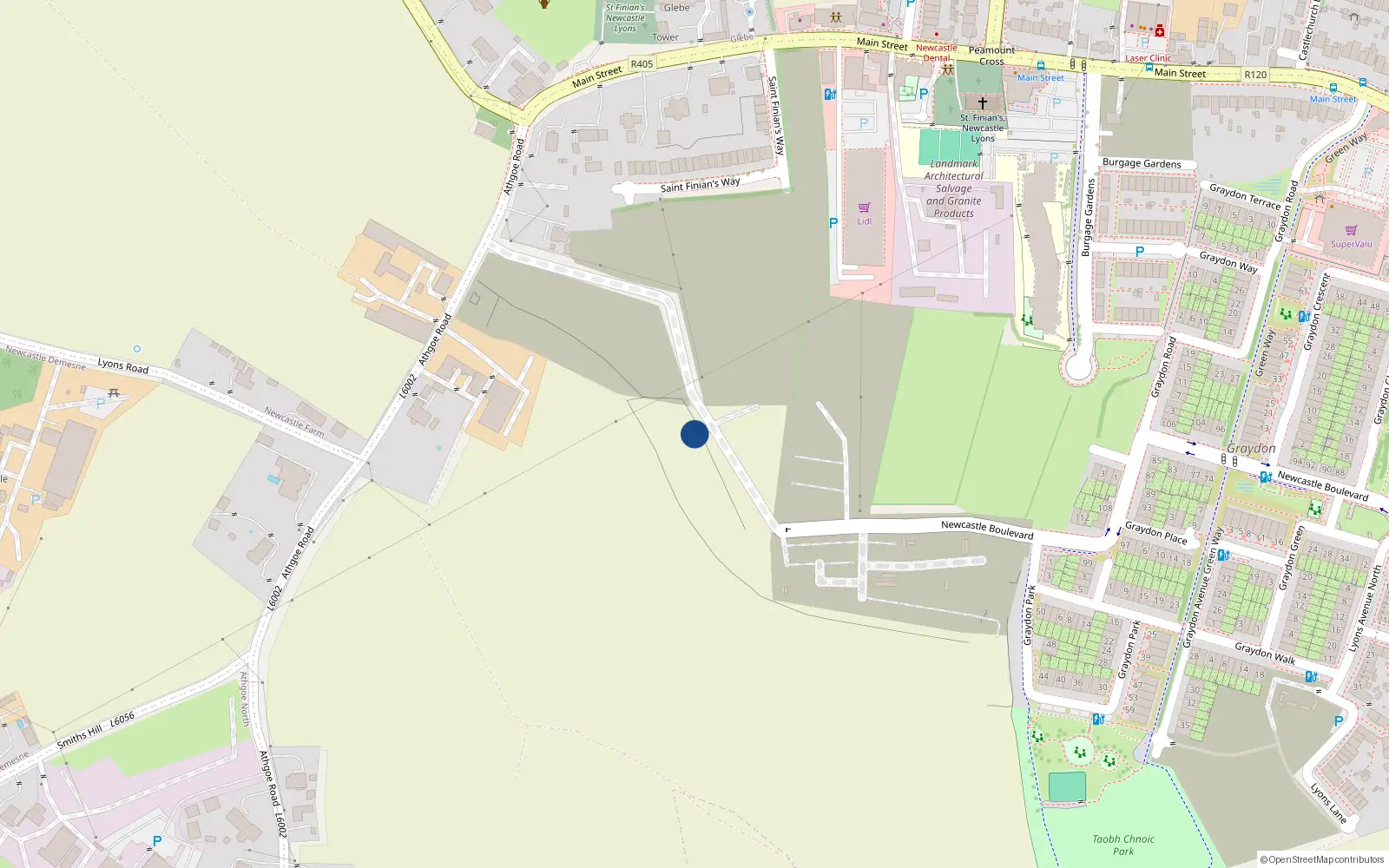 Overhead map showing the location of 3 Mason Cross Way, Newcastle