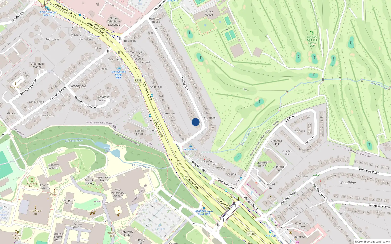 Overhead map showing the location of 3 Nutley Park, Priesthouse
