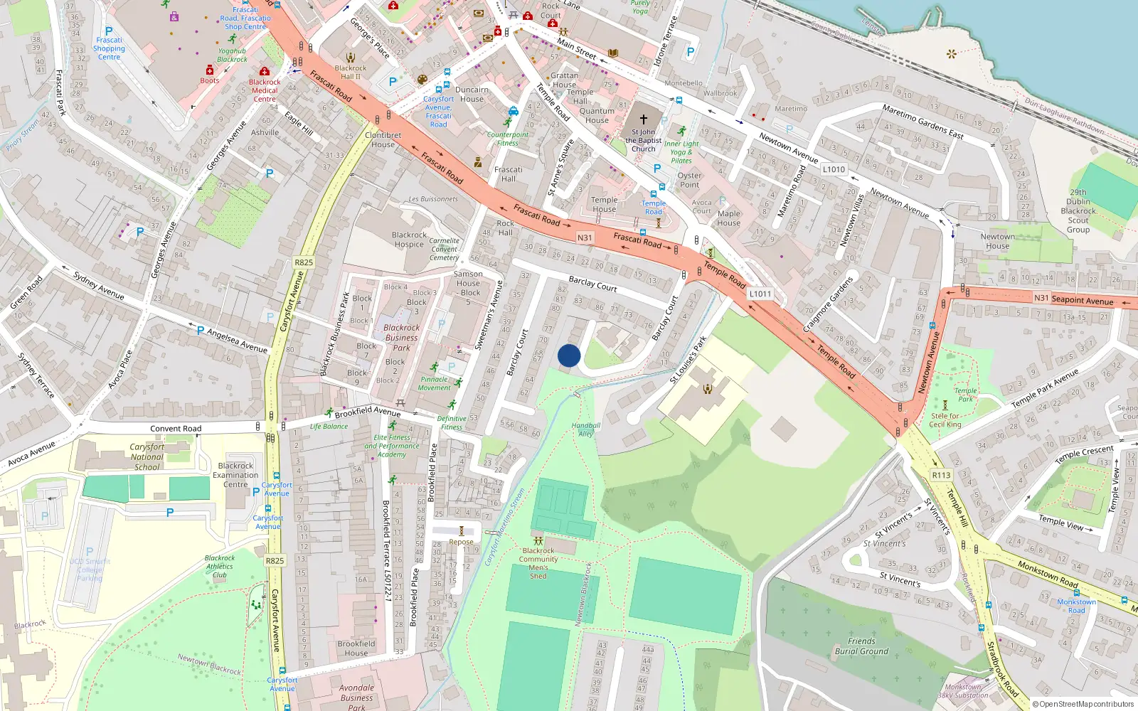 Overhead map showing the location of 3 Prospect Hill, Dublin