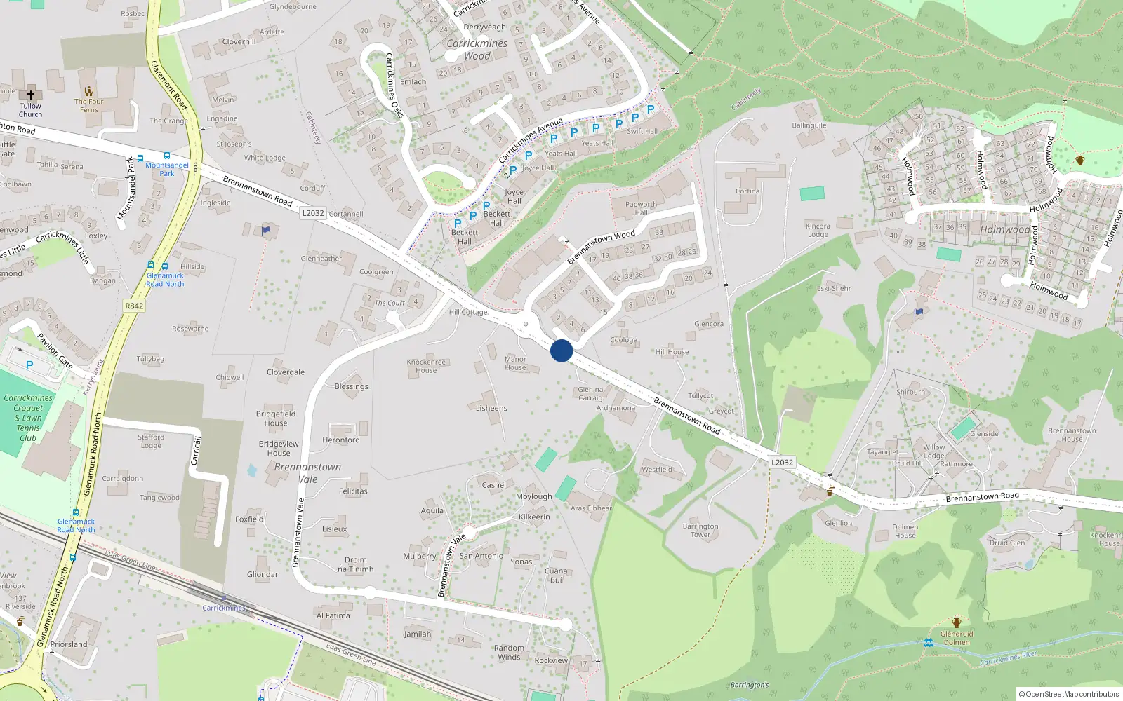 Overhead map showing the location of 3 Rochford House, Brennanstown Road, Cabinteely