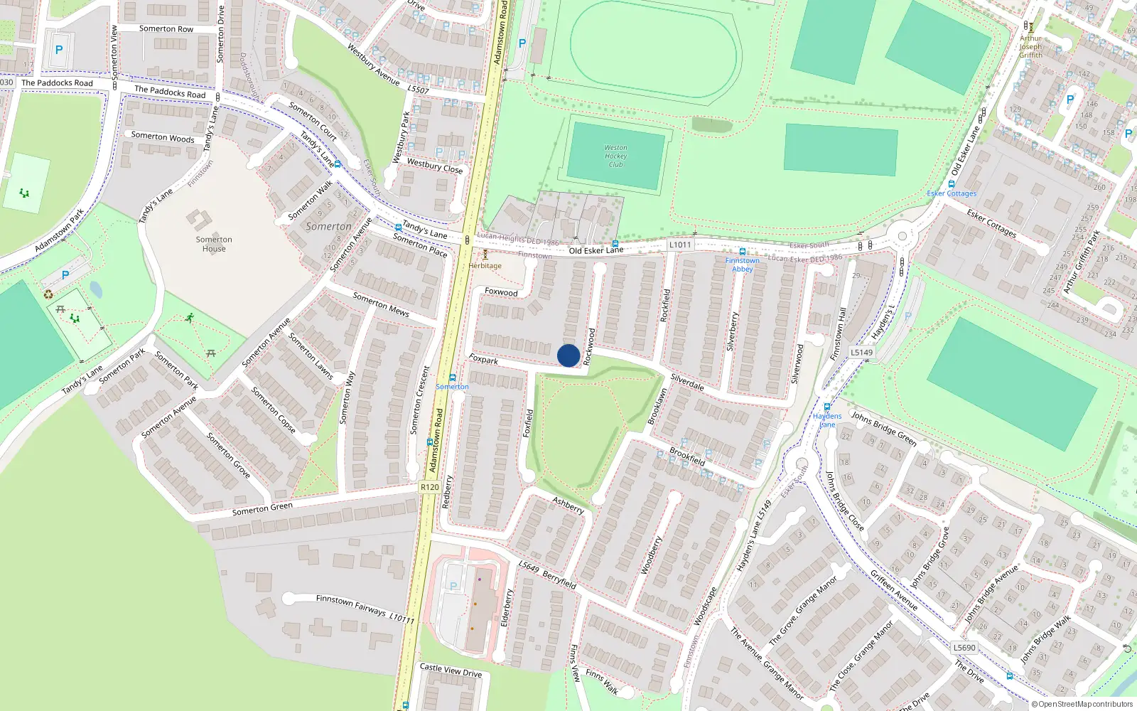 Overhead map showing the location of 3 Rockwood, Lucan