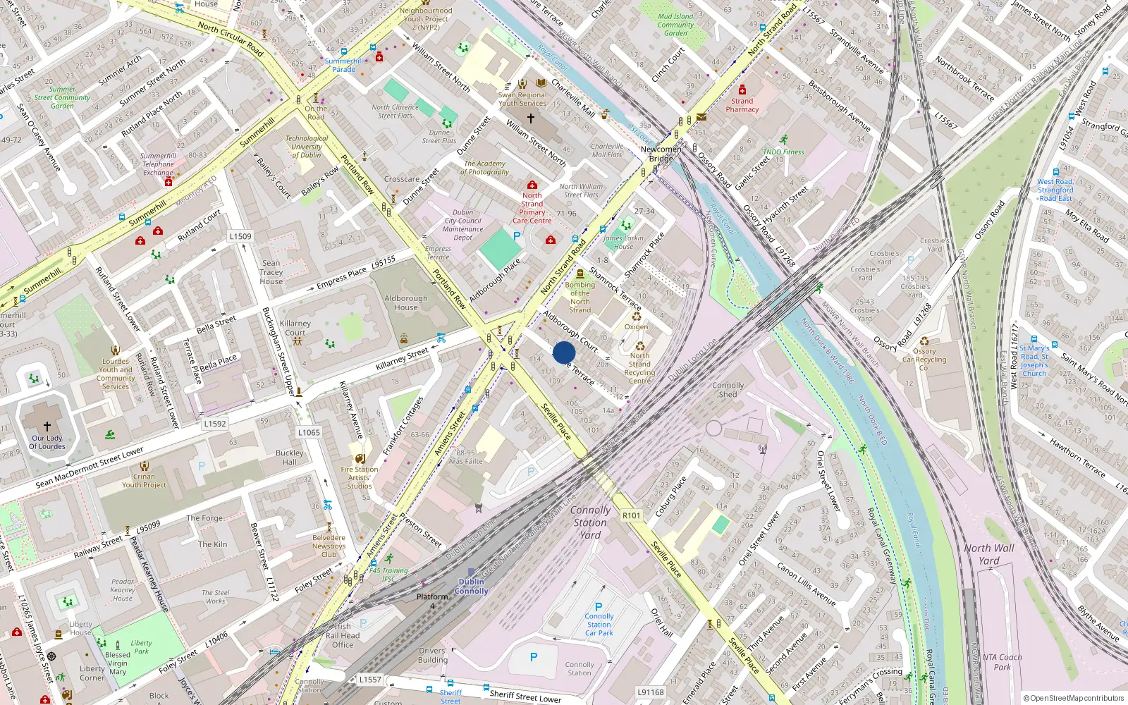 Overhead map showing the location of 3 Seville Terrace, Dublin