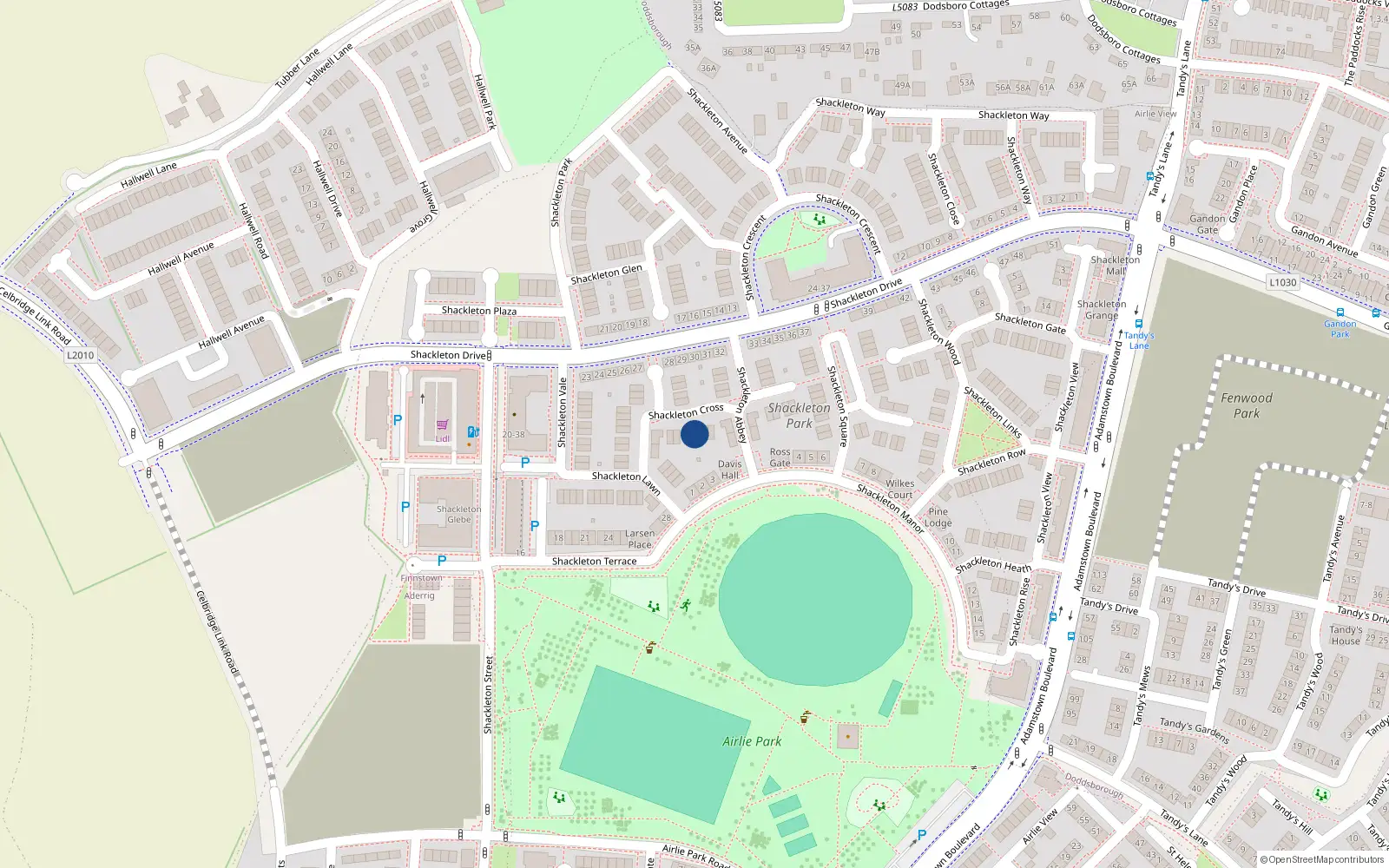 Overhead map showing the location of 3 Shackleton Cross, Lucan