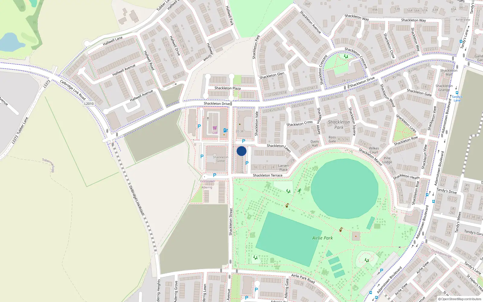 Overhead map showing the location of 3 Shackleton Terrace, Finnstown