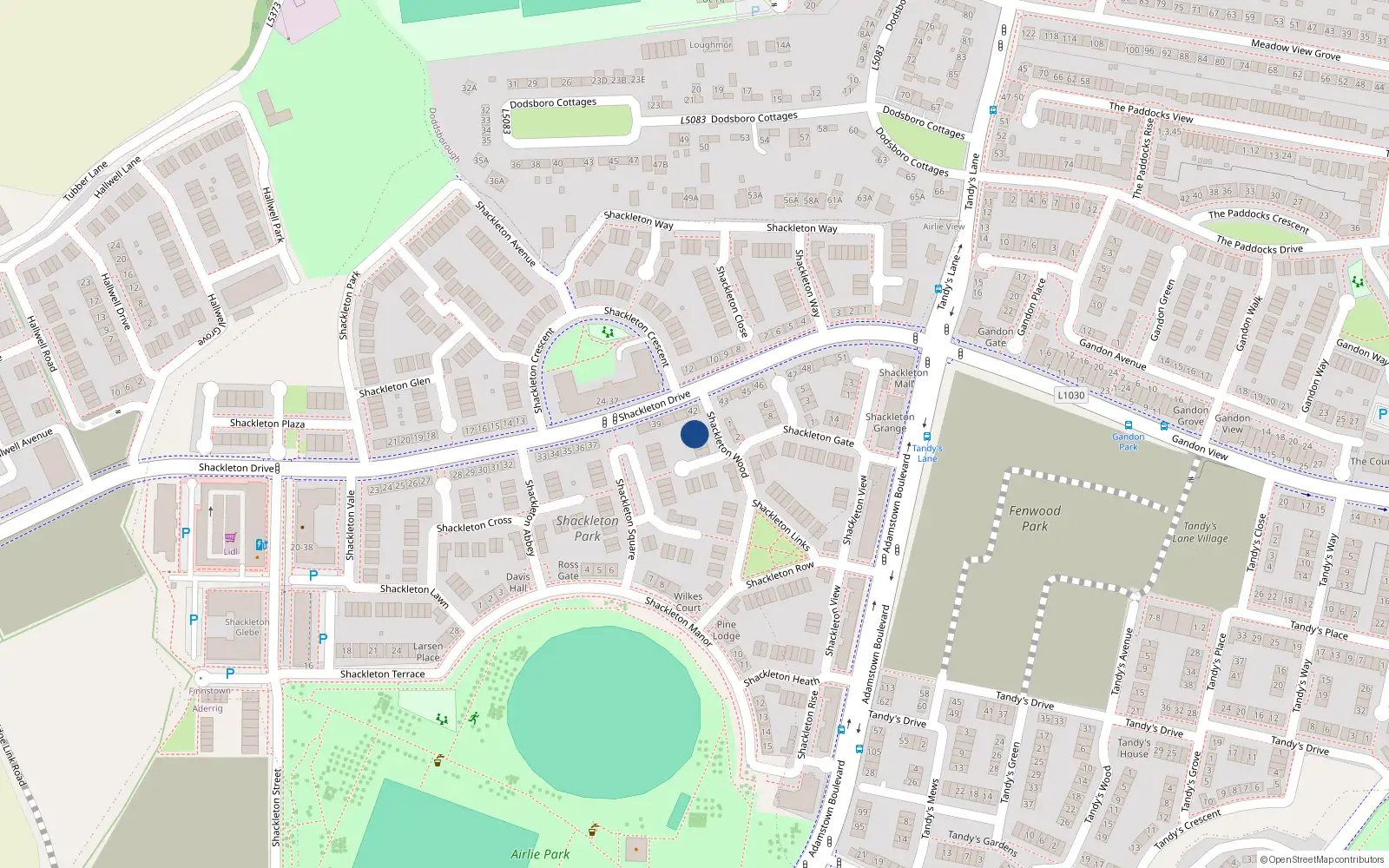 Overhead map showing the location of 3 Shackleton Wood, Lucan