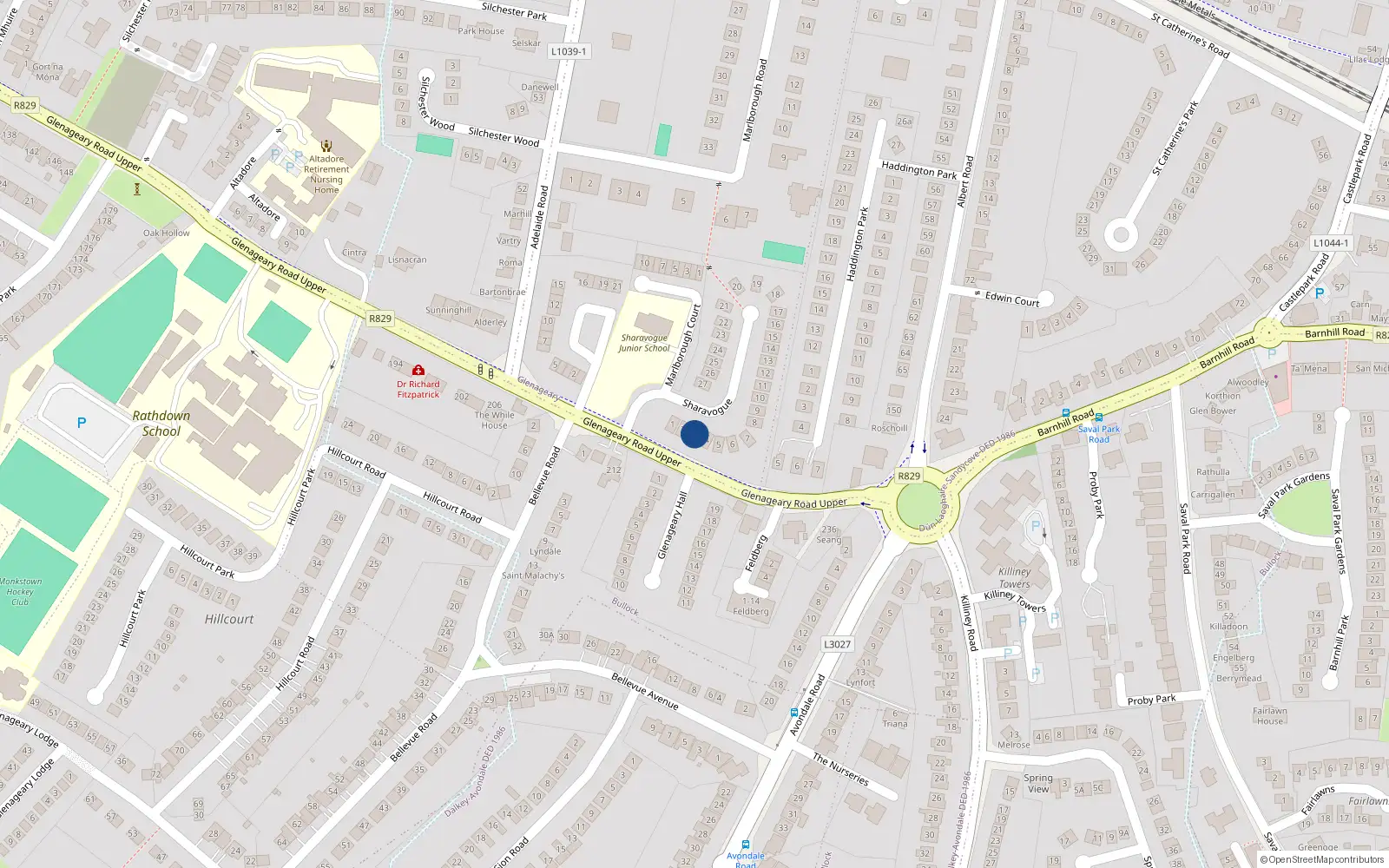 Overhead map showing the location of 3 Sharavogue, Co Dublin