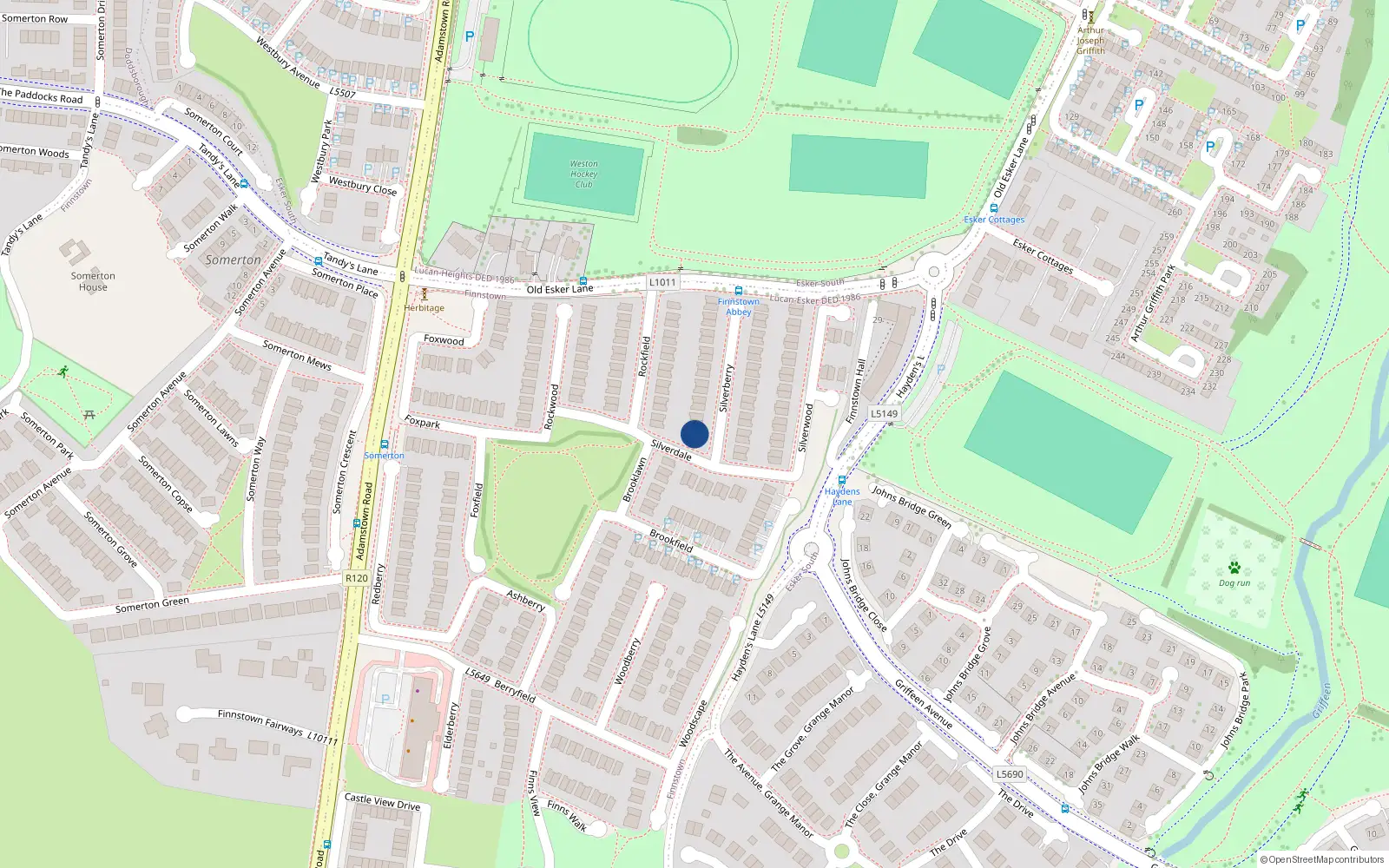 Overhead map showing the location of 3 Silverberry, Lucan