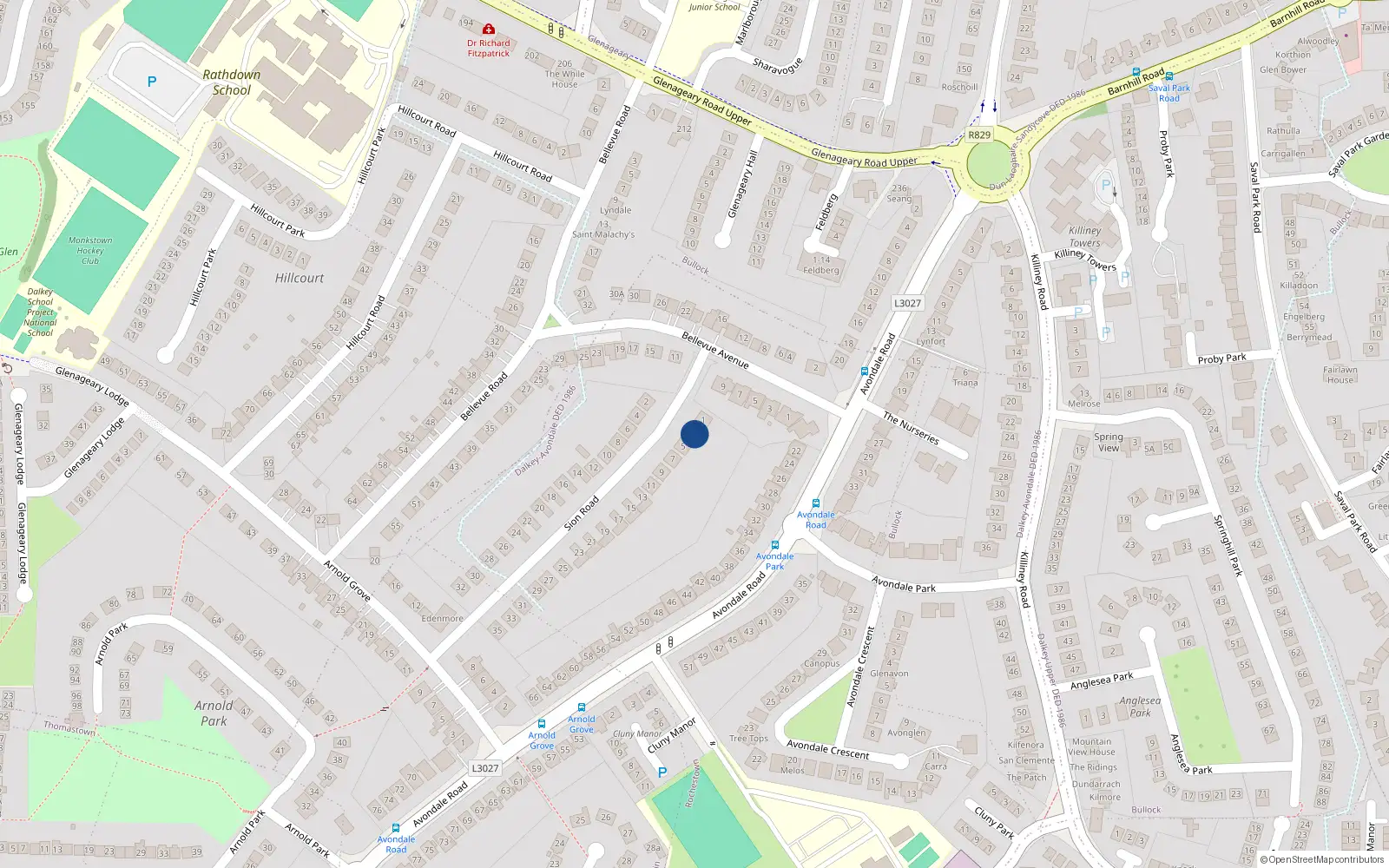 Overhead map showing the location of 3 Sion Road, Dublin