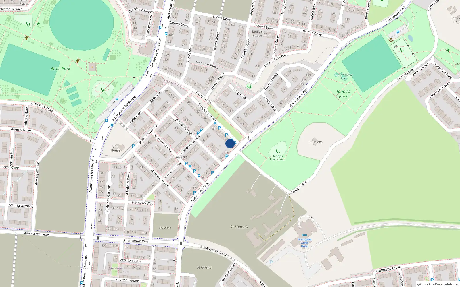 Overhead map showing the location of 3 Saint Helen's Heath, Lucan
