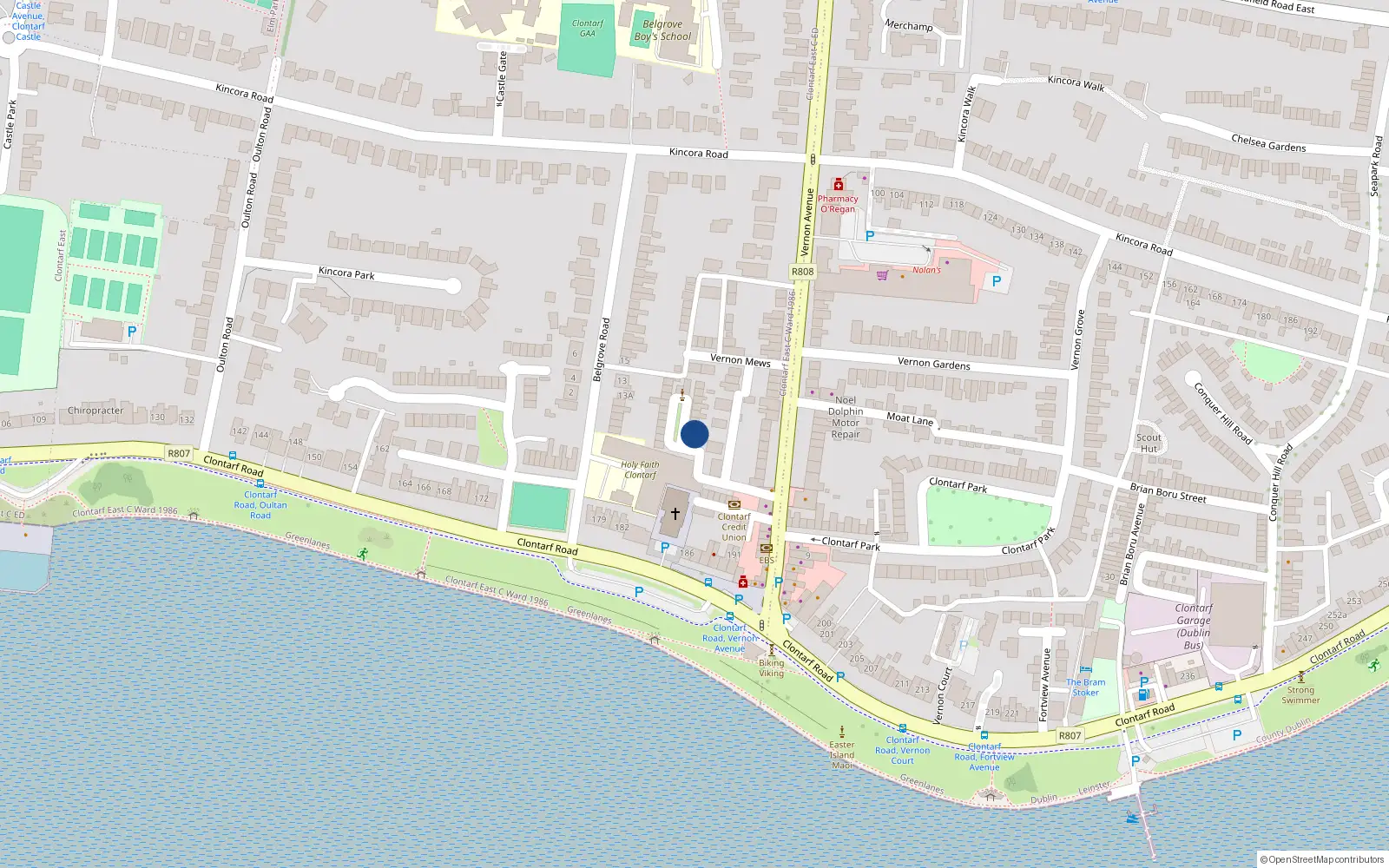 Overhead map showing the location of 3 Saint Joseph's Square, Dublin 3