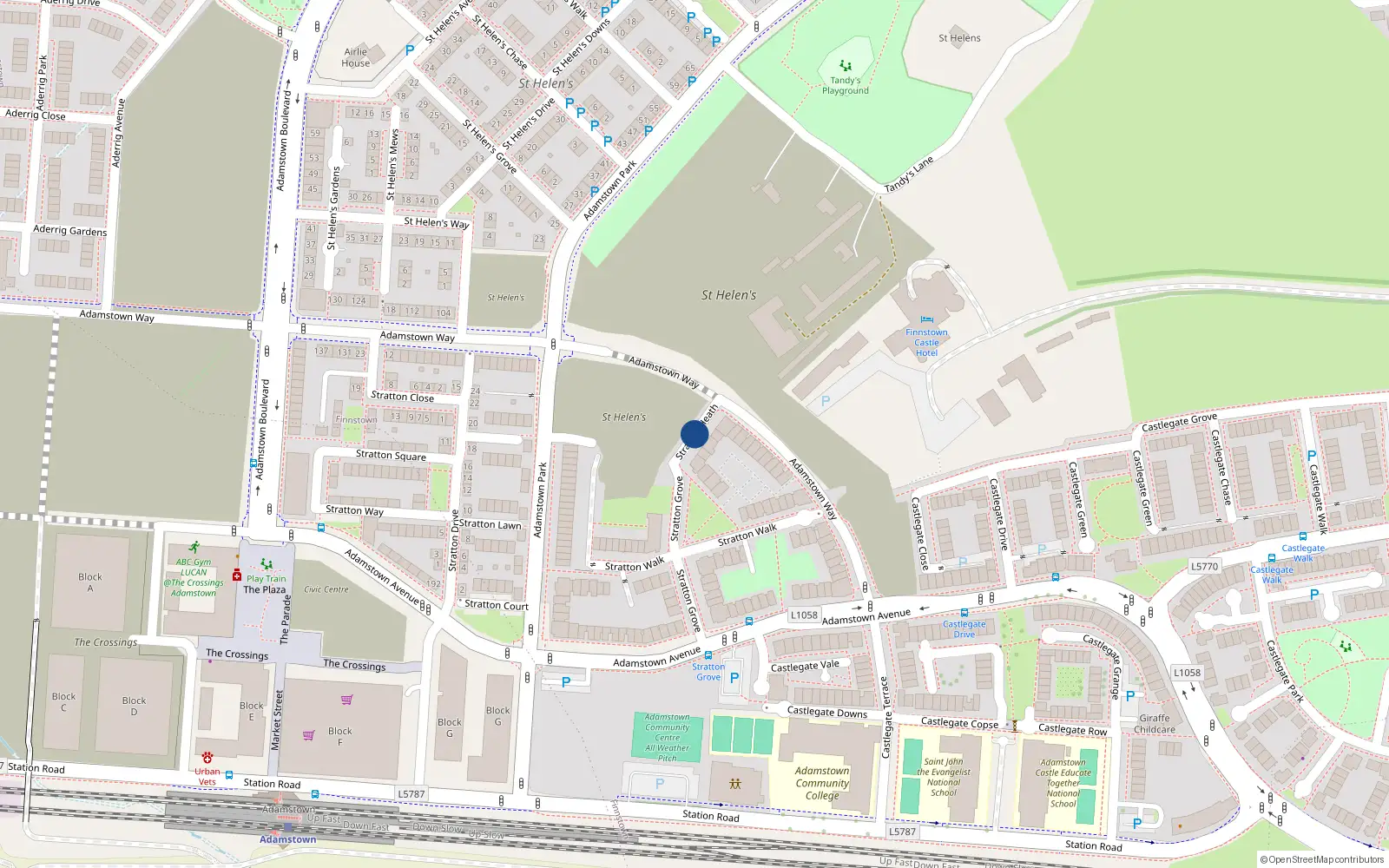 Overhead map showing the location of 3 Stratton Heath, Lucan