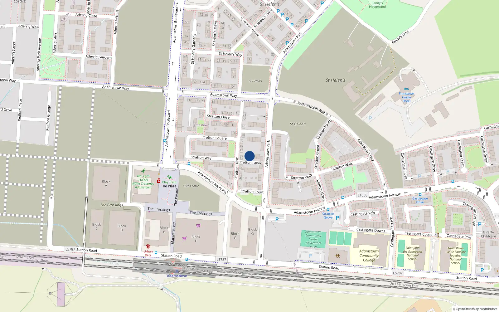 Overhead map showing the location of 3 Stratton Lawn, Lucan