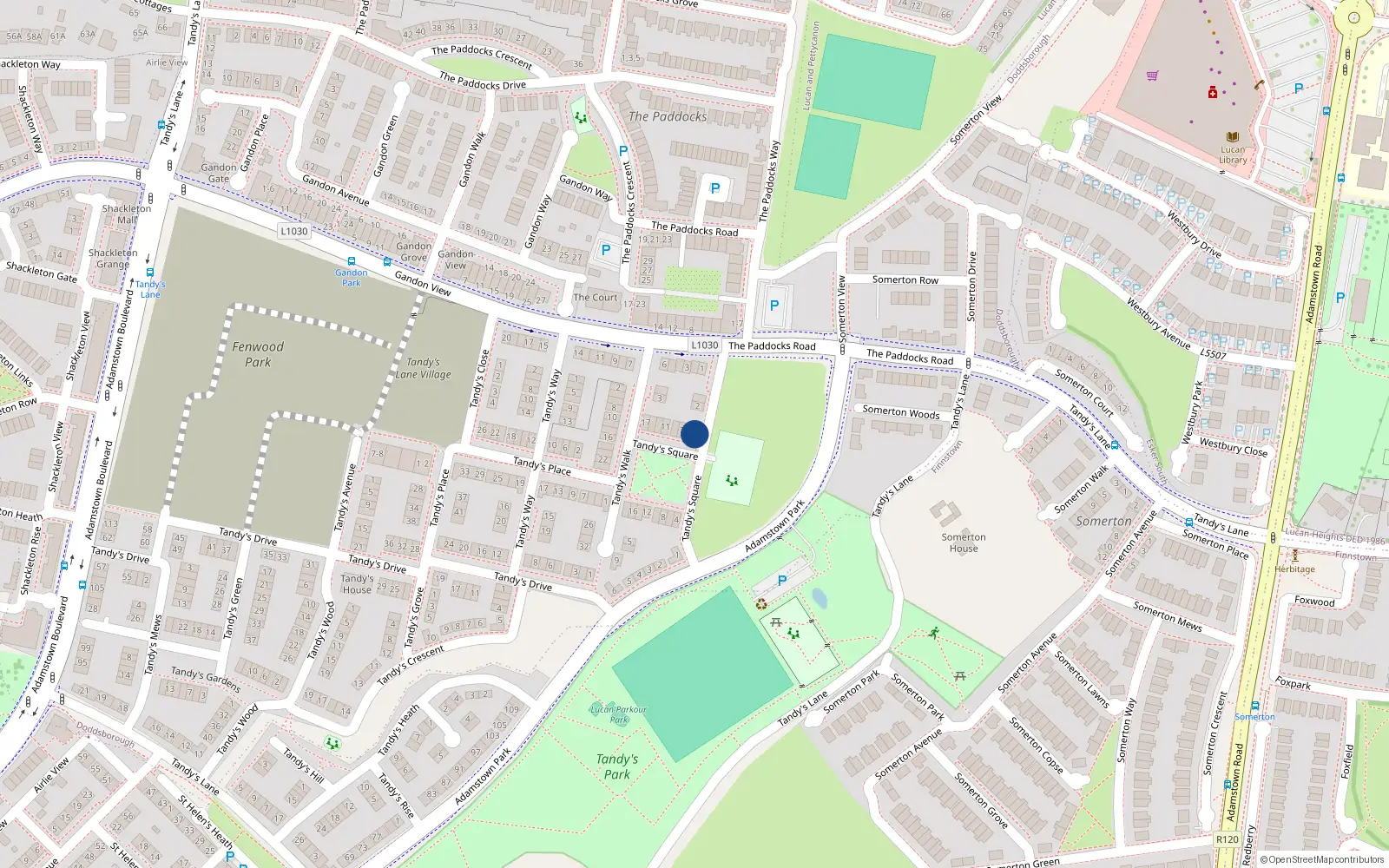 Overhead map showing the location of 3 Tandy's Square, Lucan