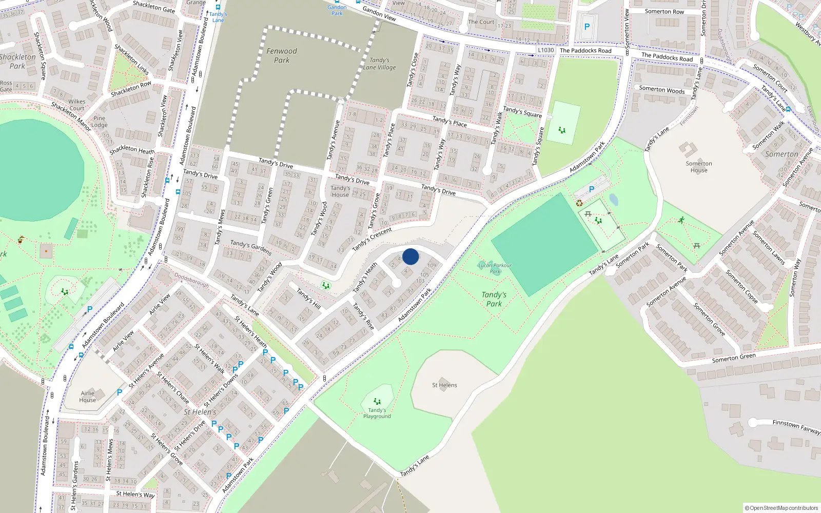 Overhead map showing the location of 3 Tandy's Heath, Lucan