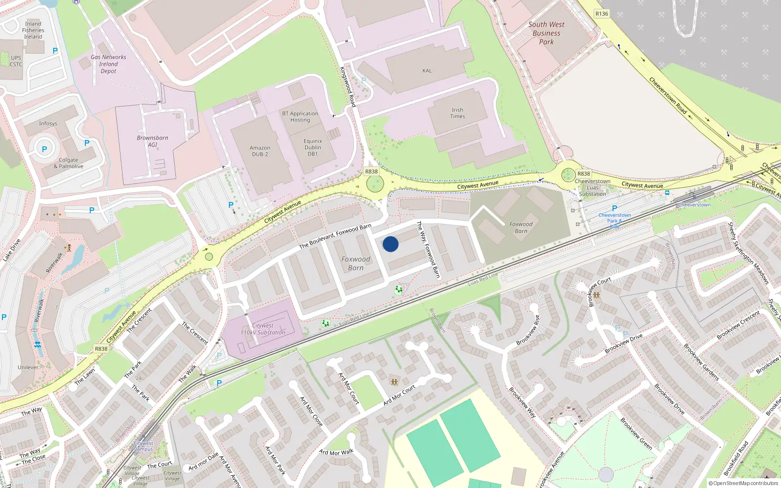 Overhead map showing the location of 3 The Avenue, Brownsbarn