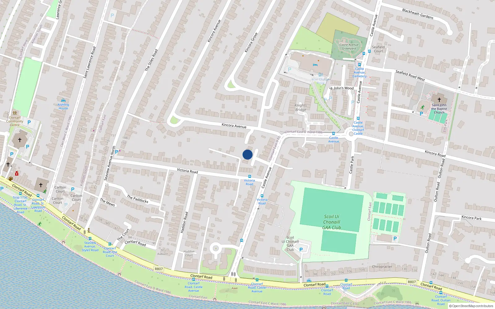 Overhead map showing the location of 3 The Mews, Dublin 3