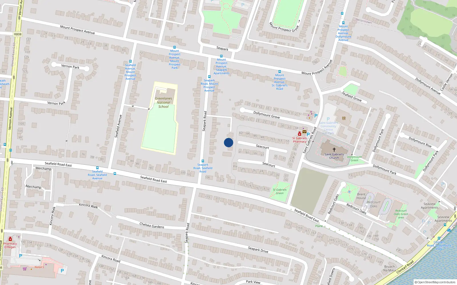 Overhead map showing the location of 3 the Moorings, Seacourt, Seapark