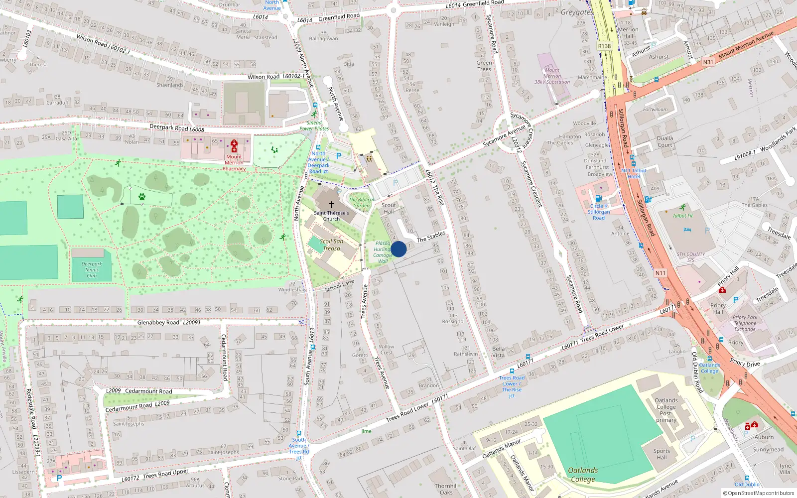 Overhead map showing the location of 3 The Stables, An Charraig Dhubh