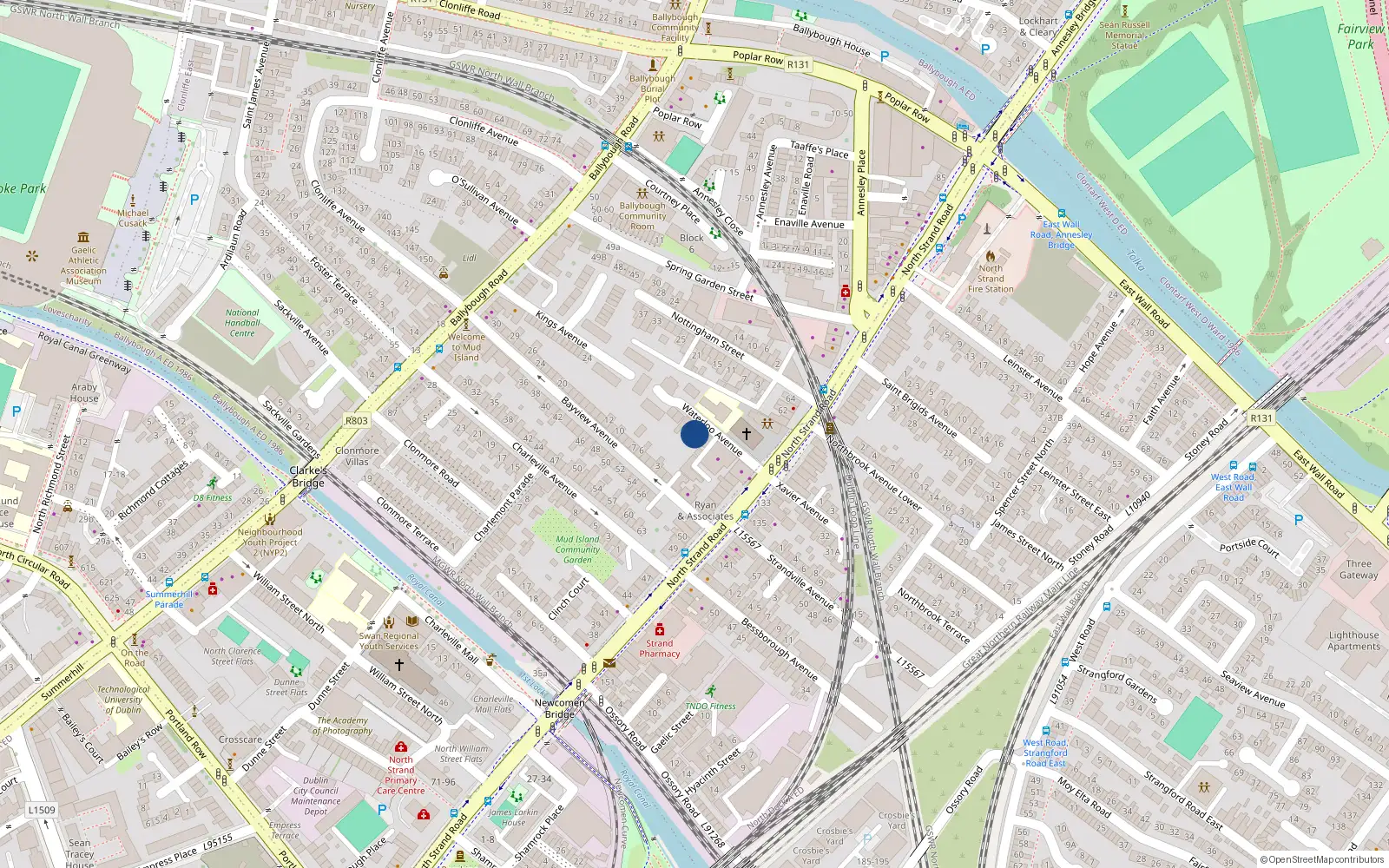 Overhead map showing the location of 3 Waterloo Avenue, North Strand
