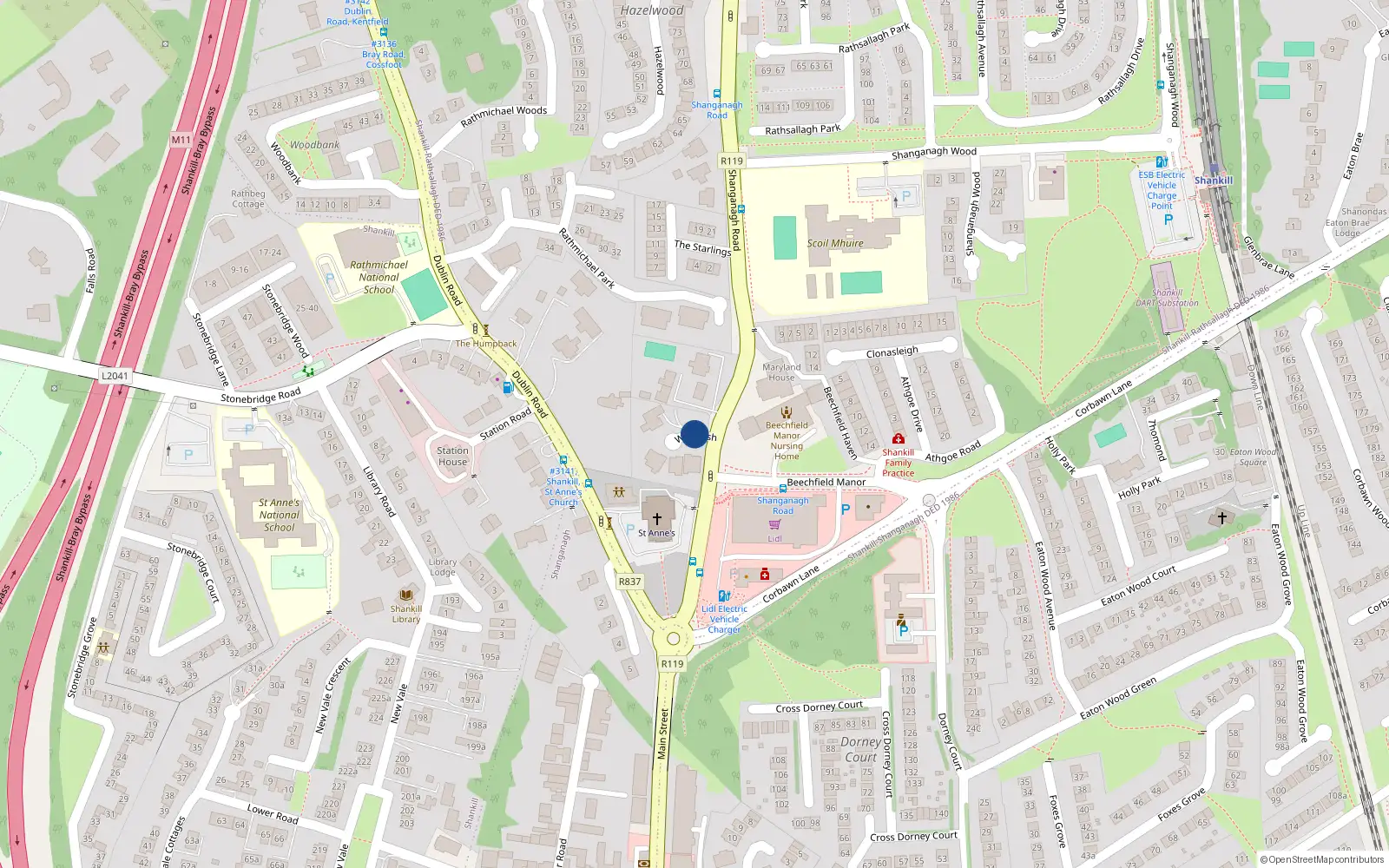 Overhead map showing the location of 3 Windrush, Shankill