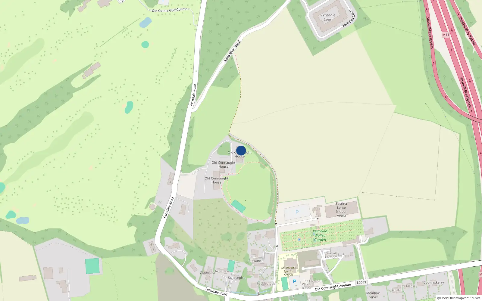 Overhead map showing the location of 30 North Wing, Old Connaught House, Rathmichael