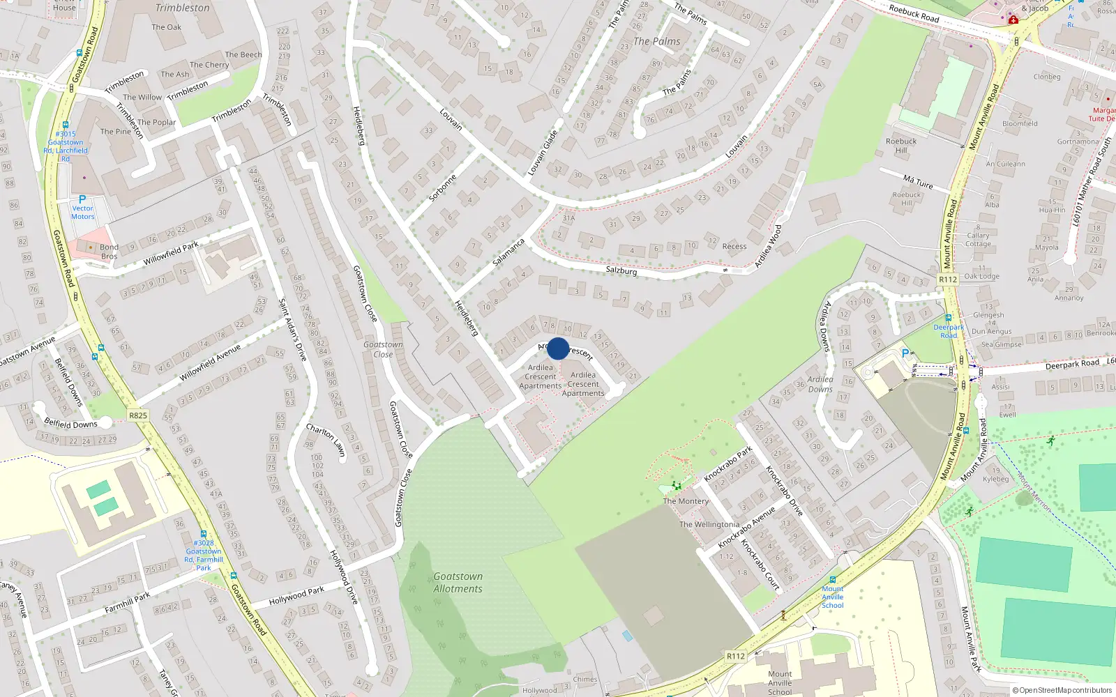 Overhead map showing the location of 31 Ardilea Crescent, Ardilea