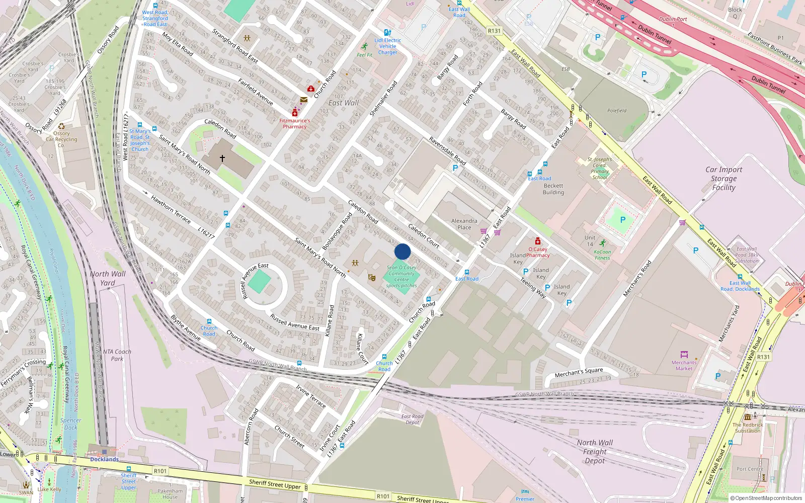 Overhead map showing the location of 31 Caledon Road, Dublin 3