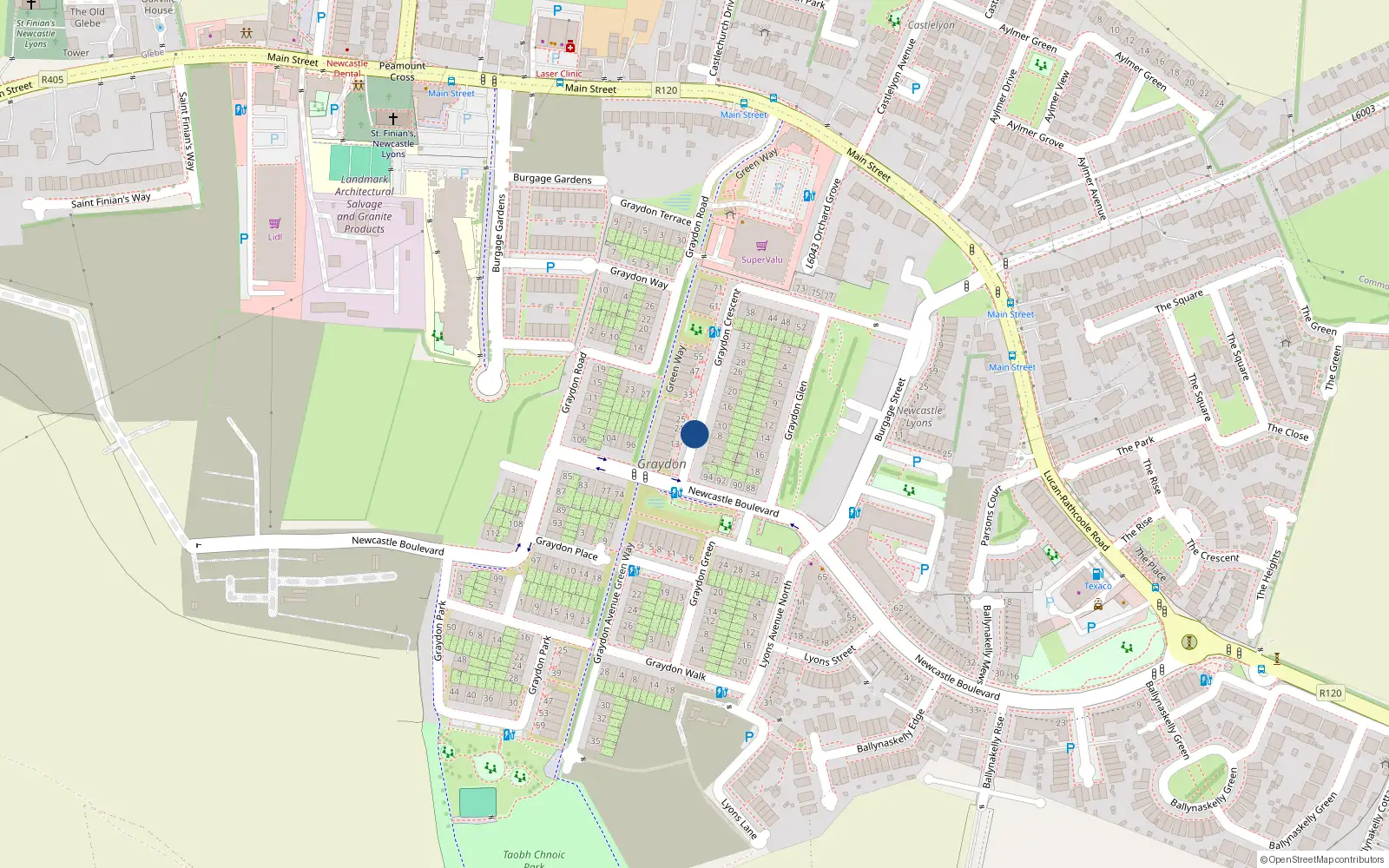 Overhead map showing the location of 31 Graydon Crescent, Newcastle South
