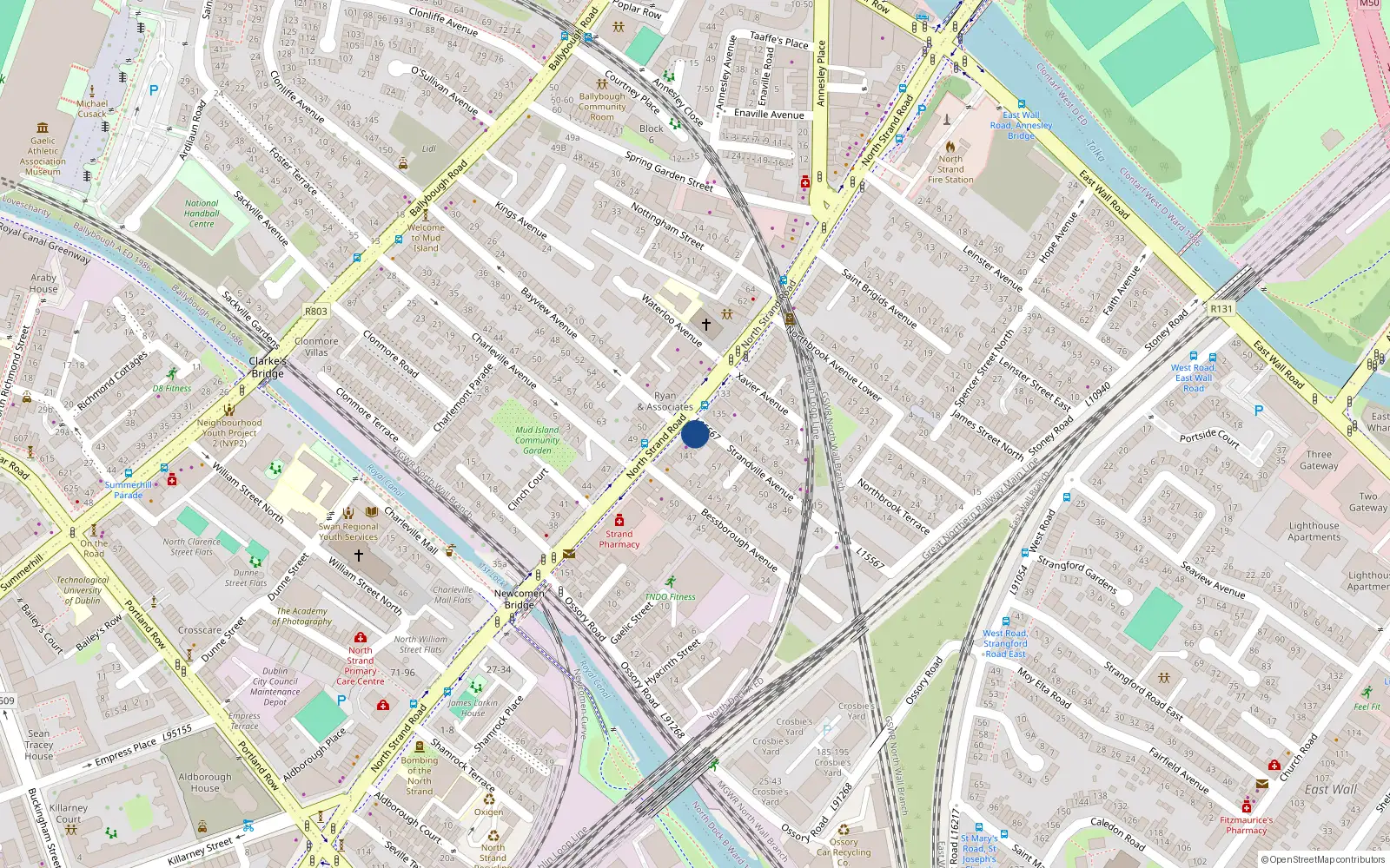 Overhead map showing the location of 31 Strandville Avenue, Dublin 3