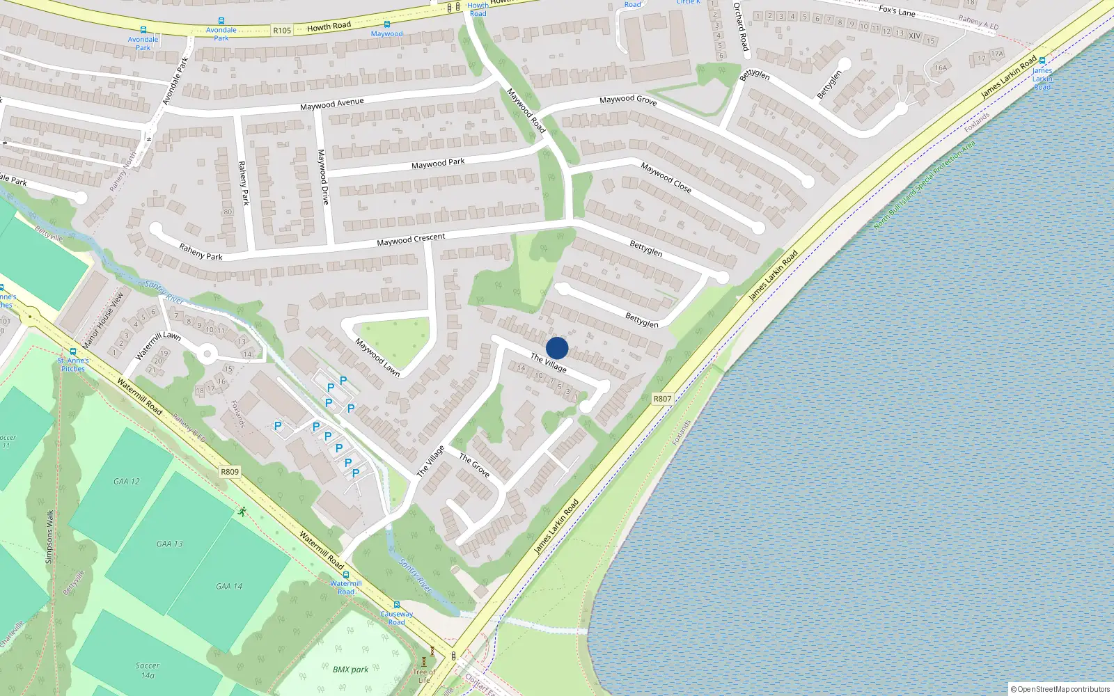 Overhead map showing the location of 31 the Village, Bettyglen, Raheny Dublin 5