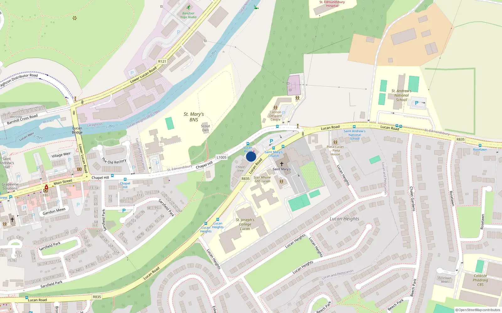Overhead map showing the location of 32 Clairs Villa, Chapel Hill, Lucan