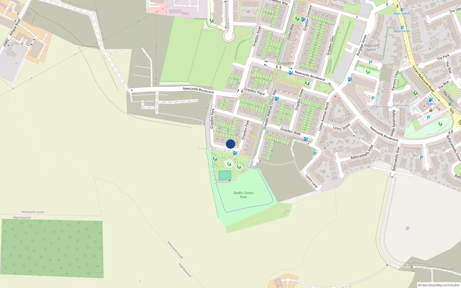 Overhead map showing the location of 32 Graydon Park, Newcastle