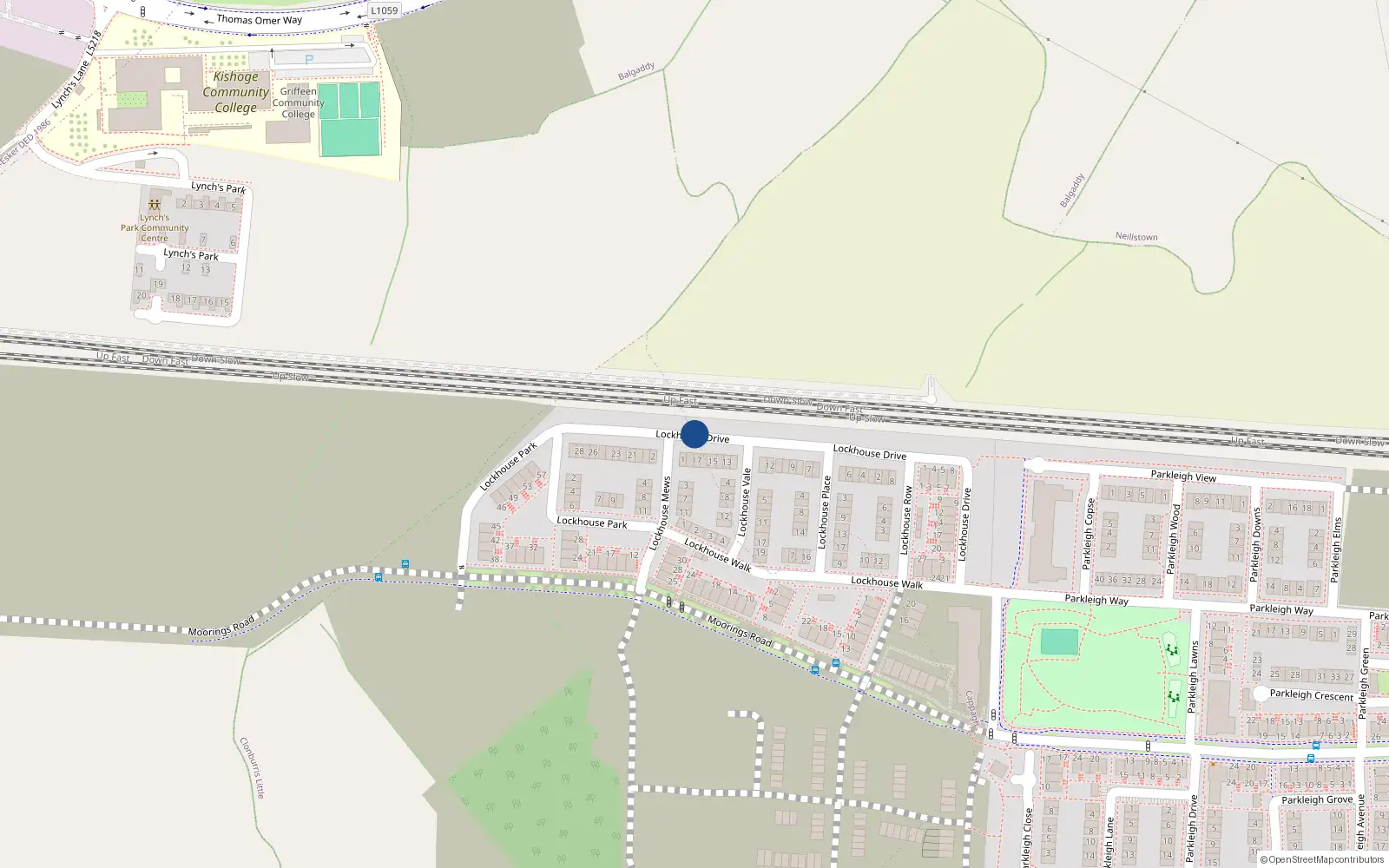 Overhead map showing the location of 32 Lockhouse Drive