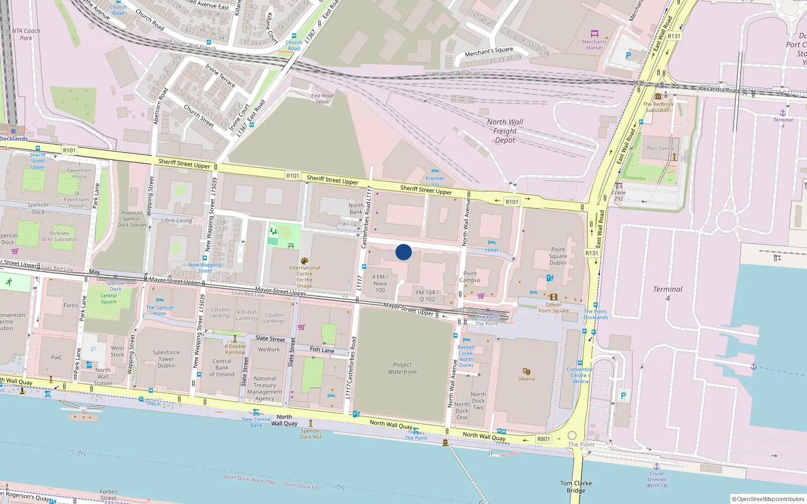 Overhead map showing the location of 326 Castleforbes Square, Dublin 1