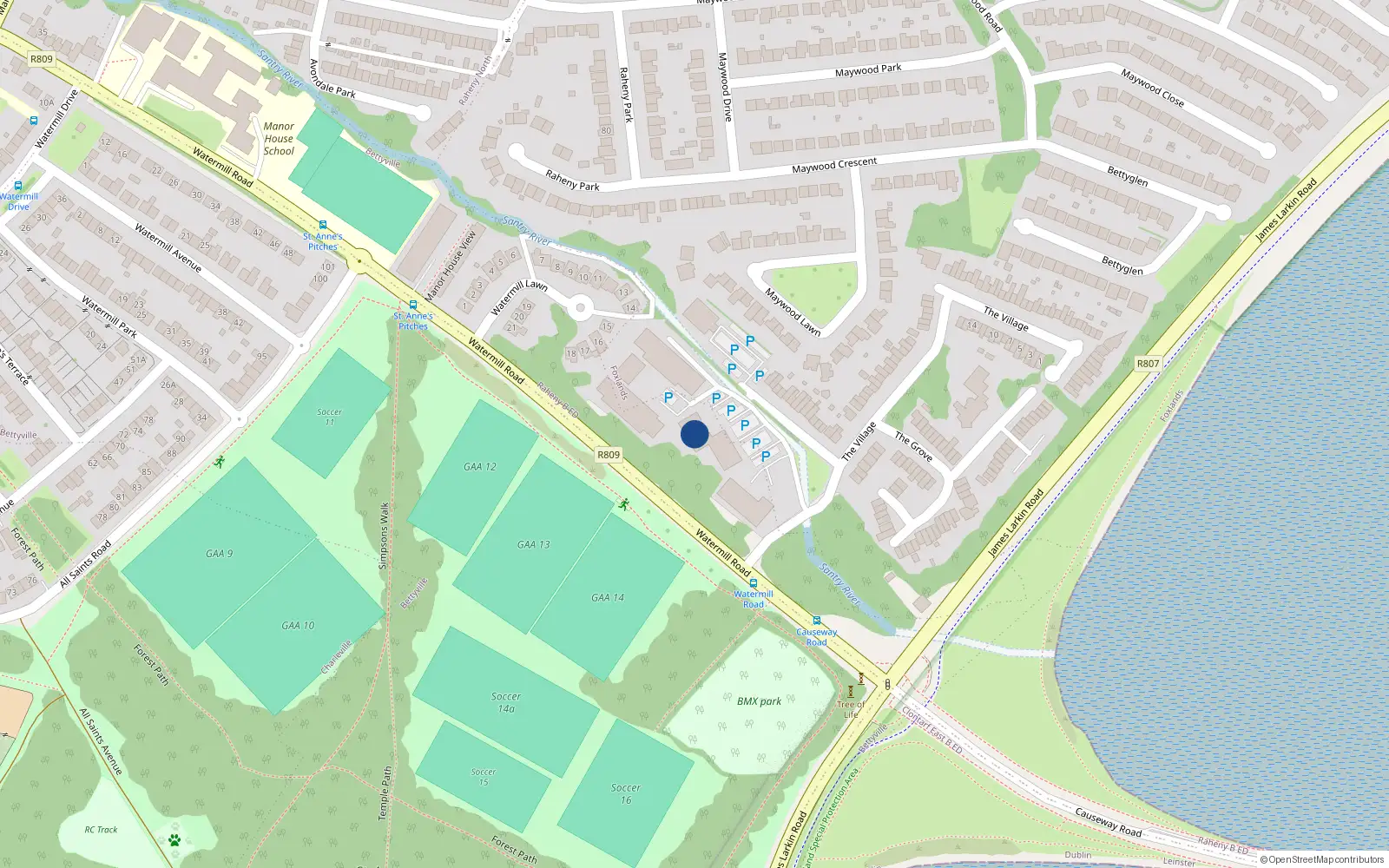 Overhead map showing the location of 32B the Glen, Bettyglen, The Glen