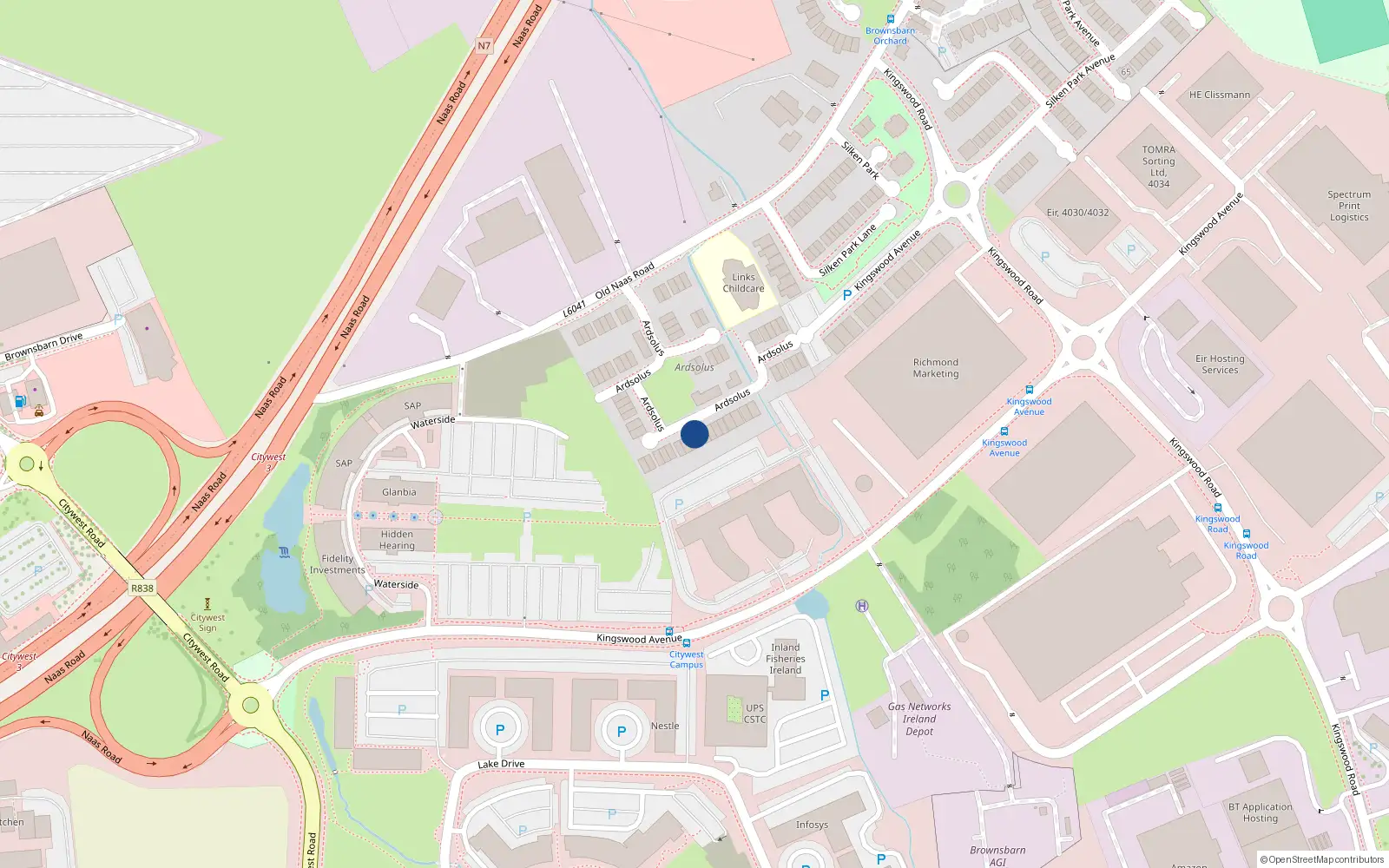Overhead map showing the location of 33 Ardsolus, Brownsbarn