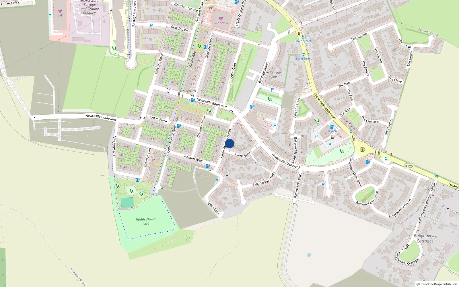 Overhead map showing the location of 33 Lyons Street, Newcastle South
