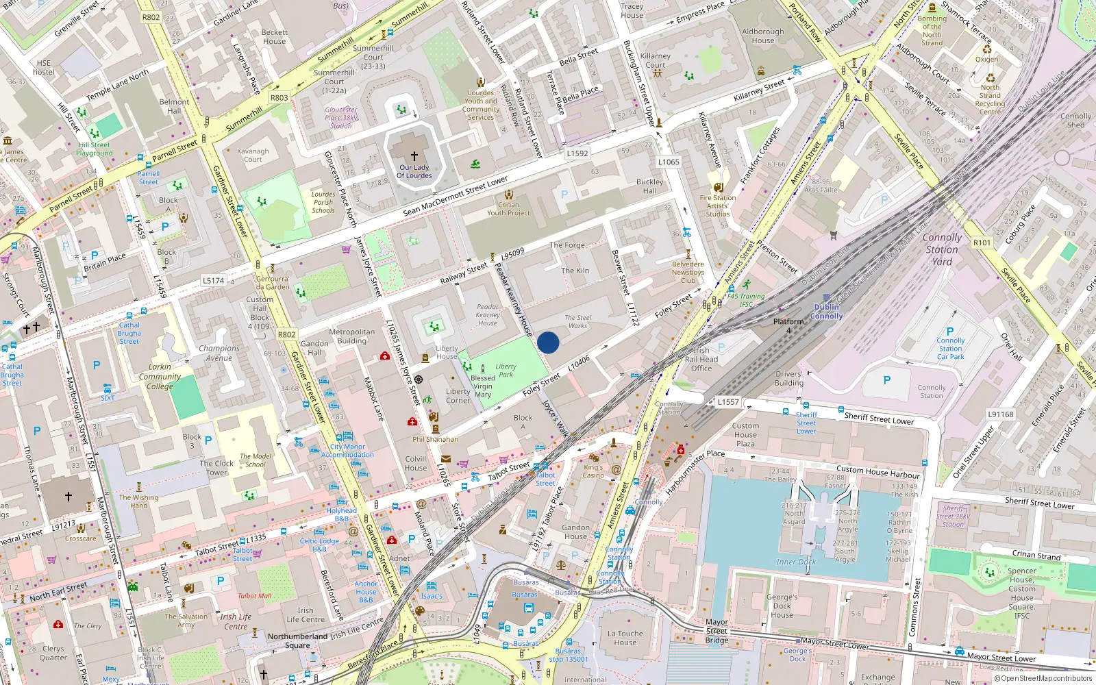 Overhead map showing the location of 33 the Atrium, Steelworks, Foley St