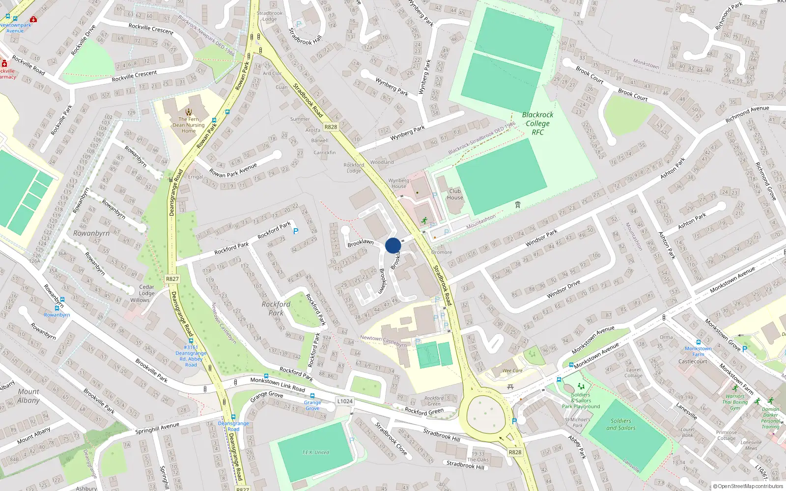 Overhead map showing the location of 34 Rockford Manor, Newtown Castlebyrn