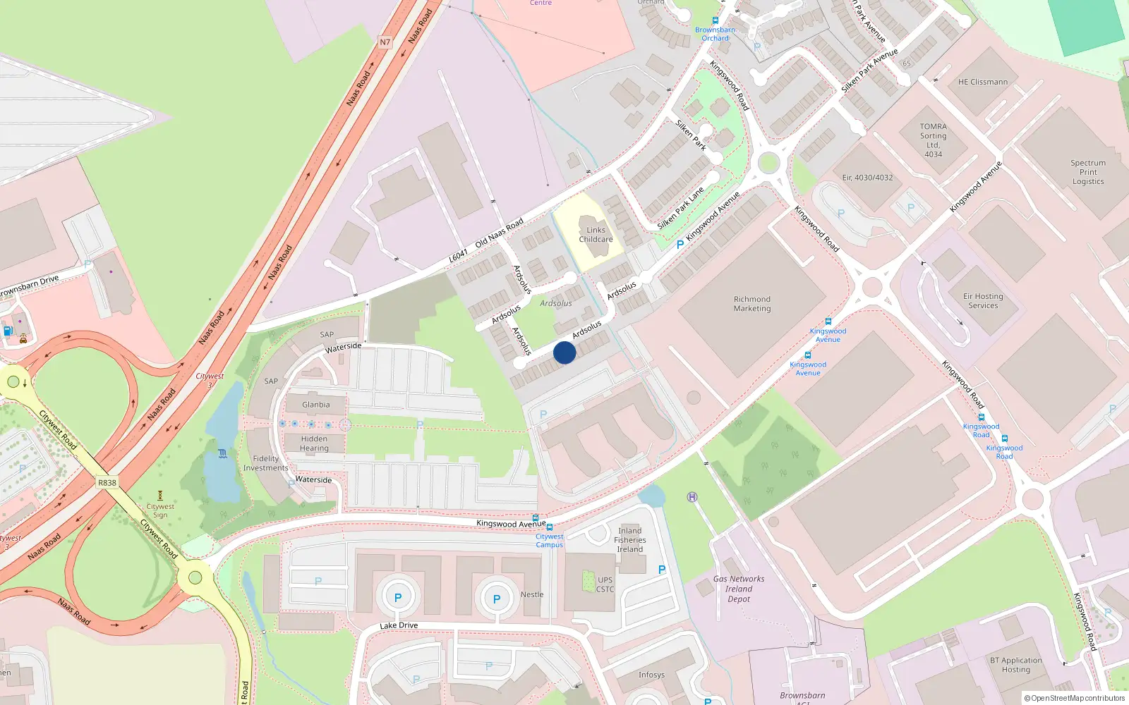Overhead map showing the location of 35 Ardsolus, Brownsbarn