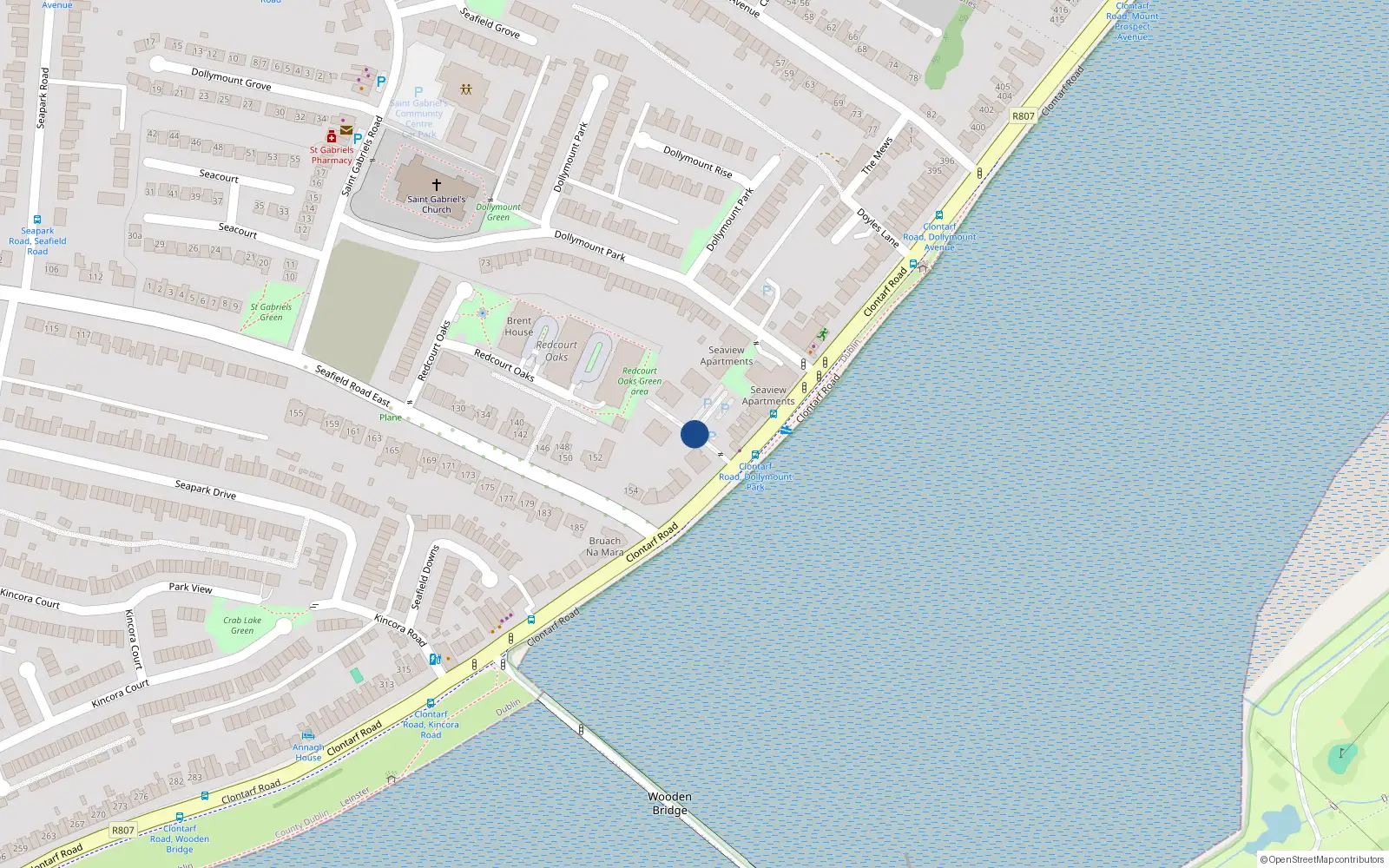 Overhead map showing the location of 36 Danes Court, Dublin