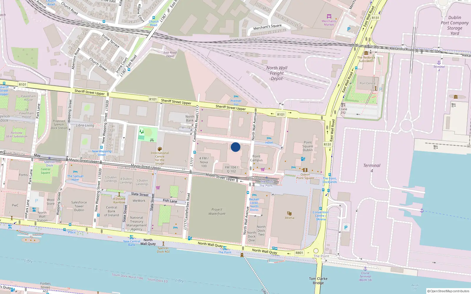 Overhead map showing the location of 368 Castleforbes Square, Castleforbes Road, Dublin 1