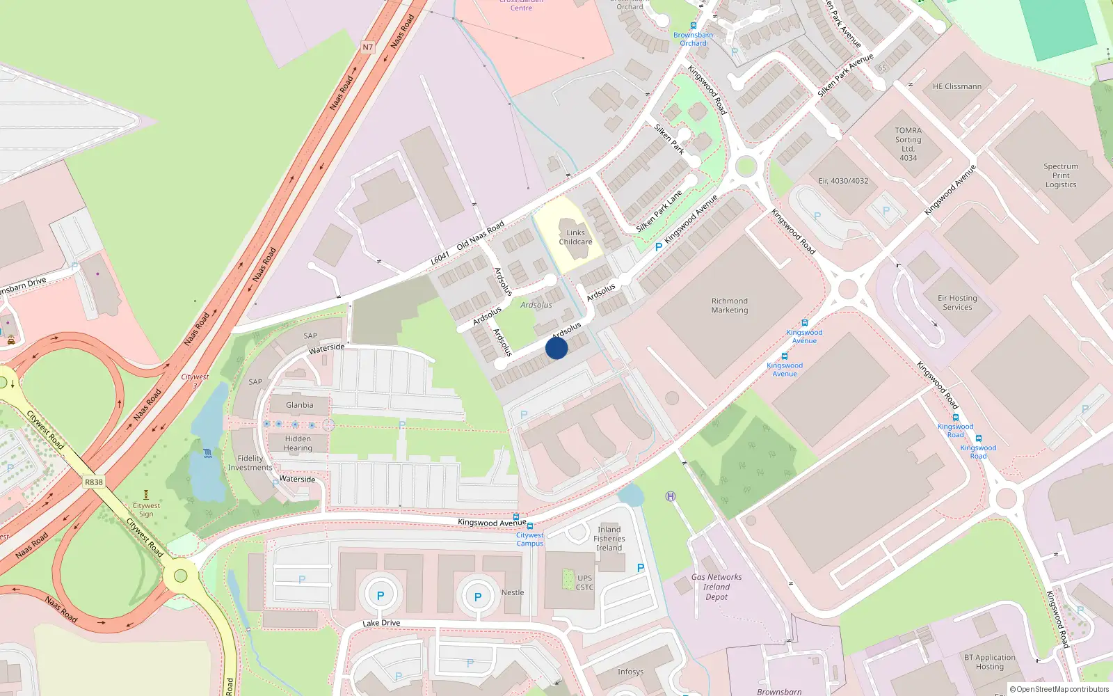 Overhead map showing the location of 37 Ardsolus, Brownsbarn
