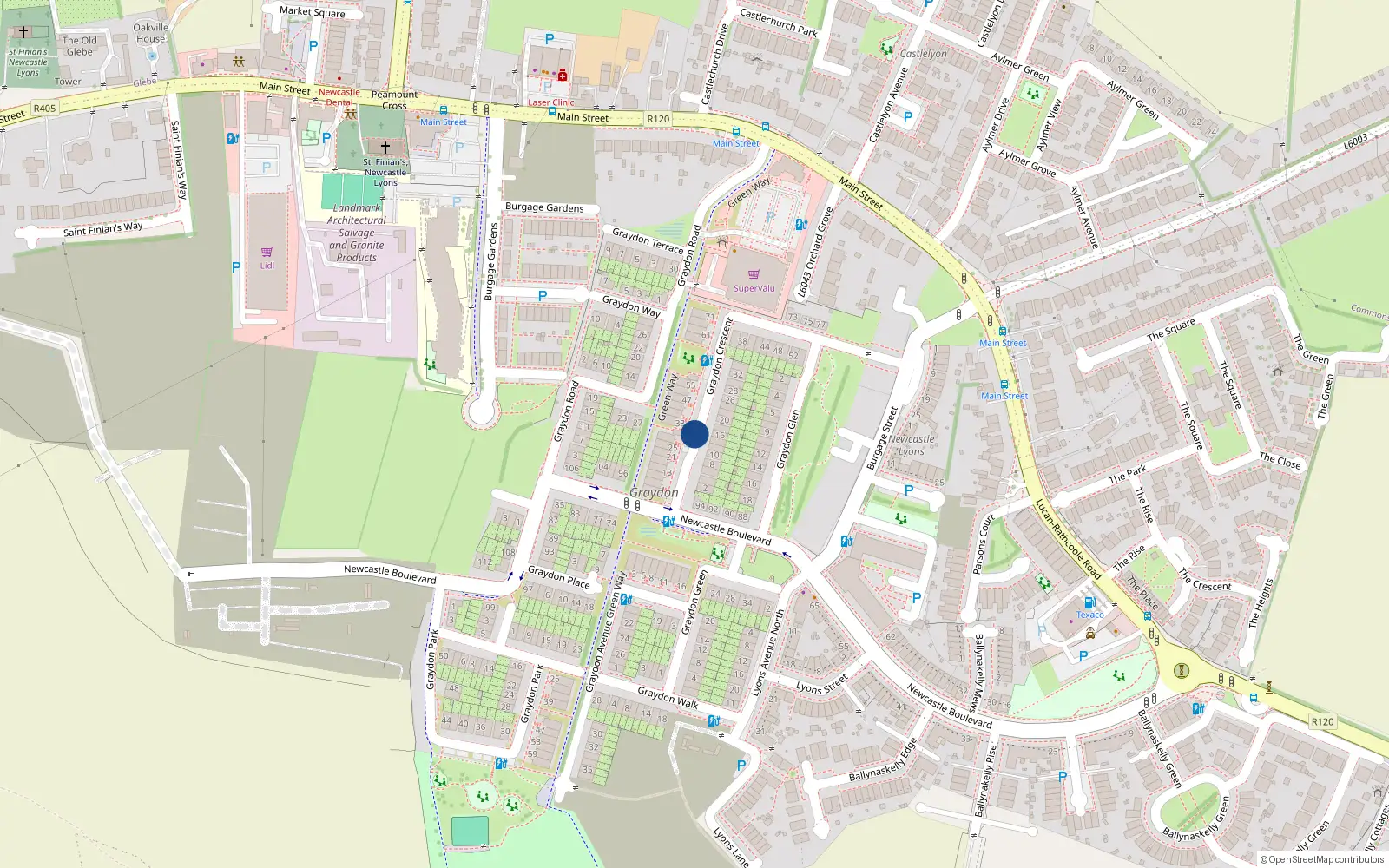 Overhead map showing the location of 37 Graydon Crescent, Newcastle South