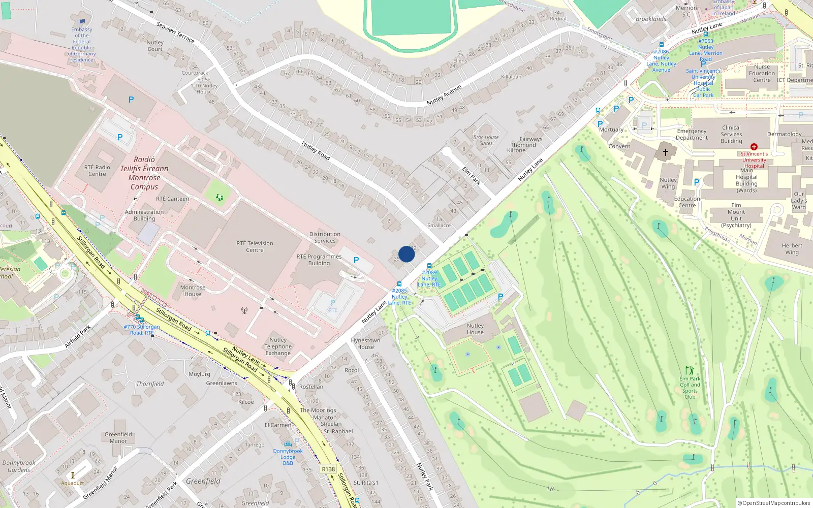Overhead map showing the location of 37 Nutley Lane, Priesthouse