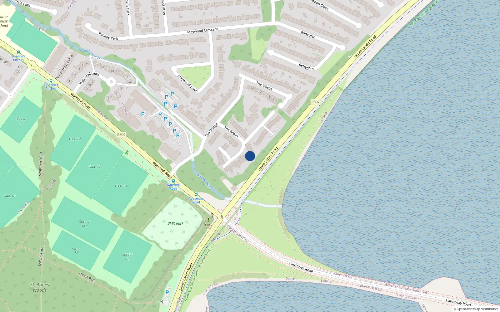 Overhead map showing the location of 37 The Grove, Dublin 5