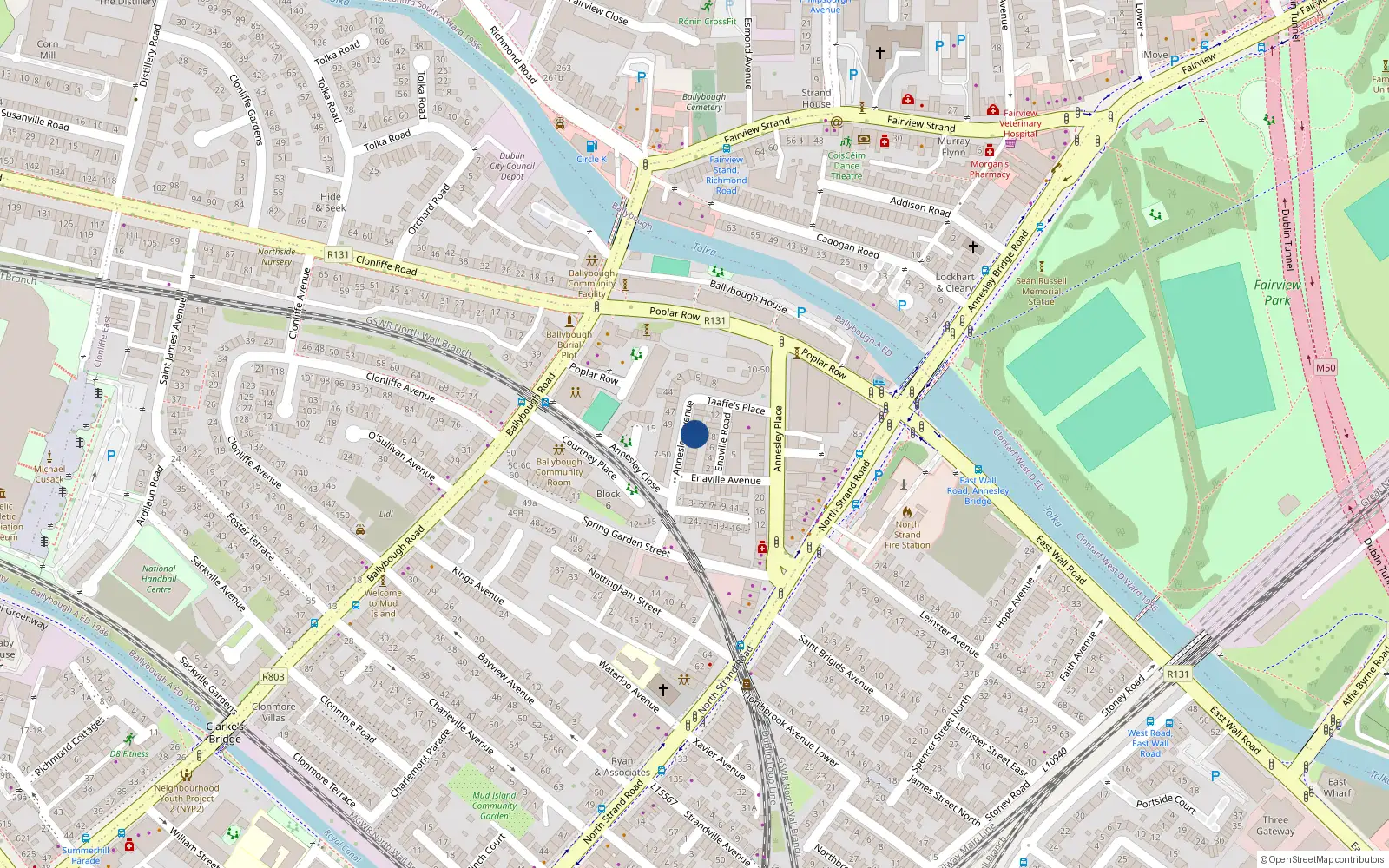 Overhead map showing the location of 38 Annesley Avenue, North Strand