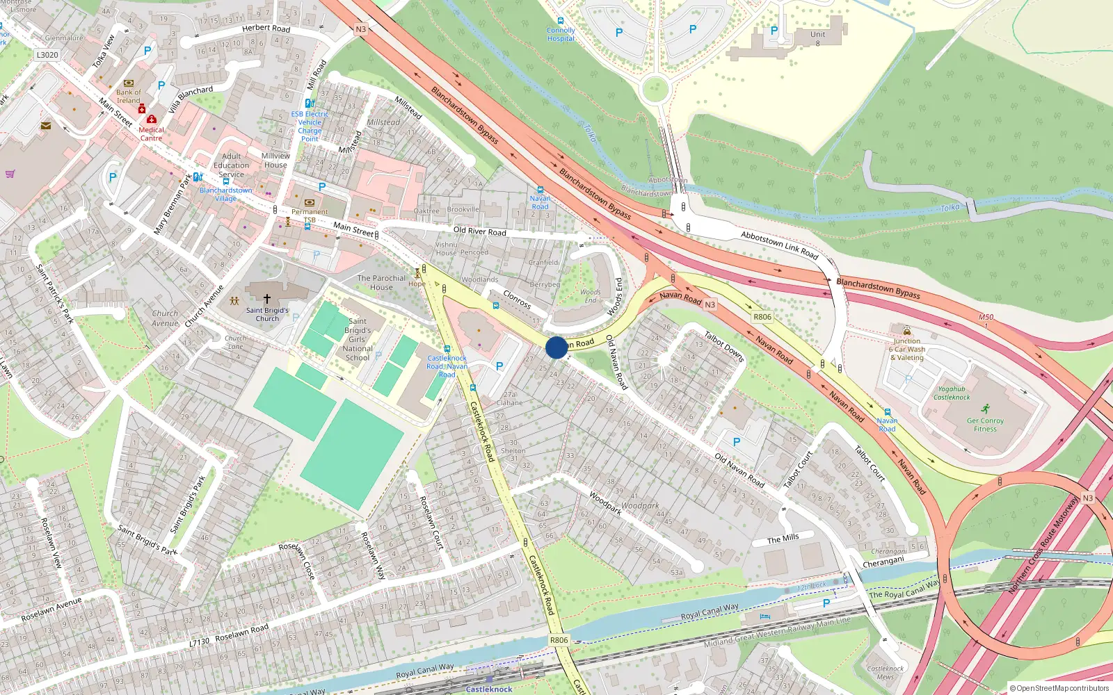 Overhead map showing the location of 38, 38 Old Navan Road, Kingswood